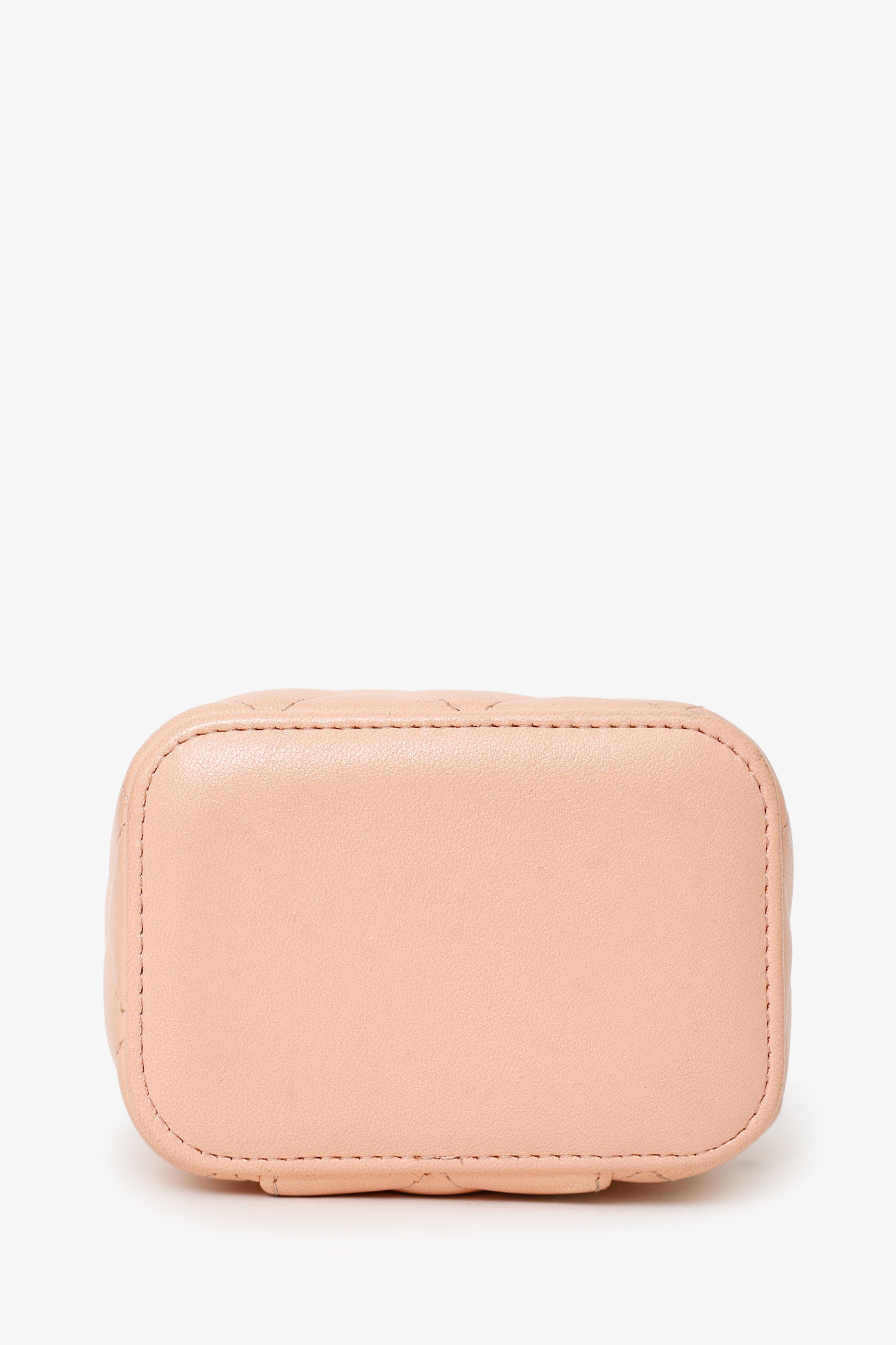 Pre-Loved Chanel™ 2021 Pink Quilted Lambskin Pearl Crush Mini Vanity Case