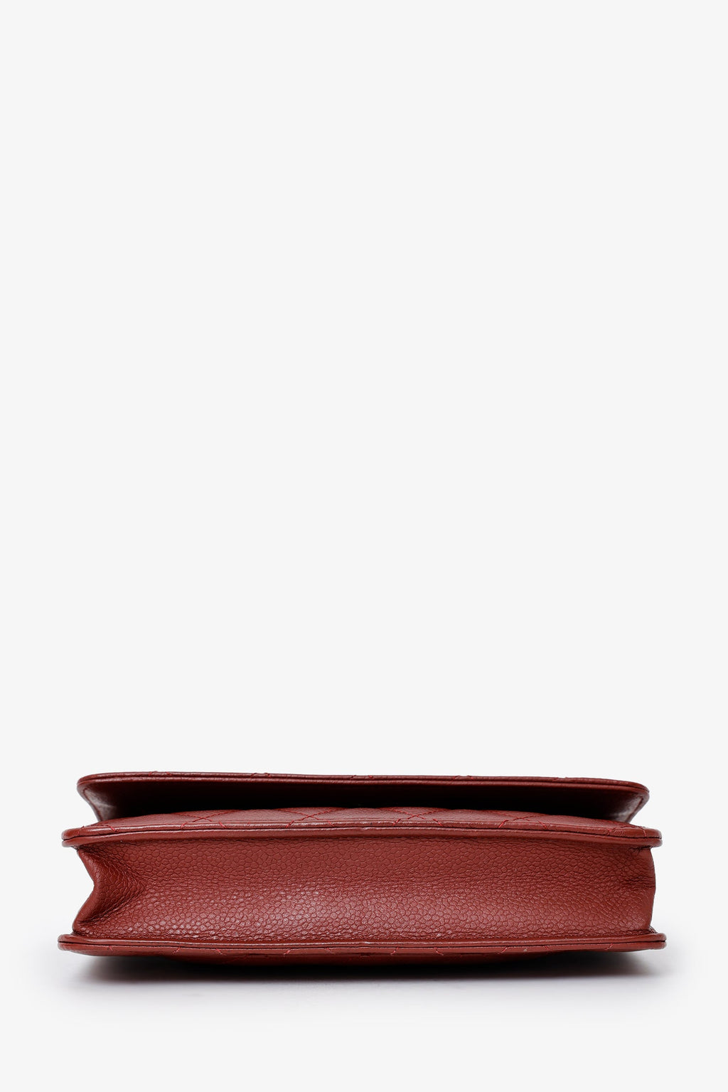Pre-Loved Chanel™ 2013-14 Burgundy Caviar Leather Classic Wallet On Chain