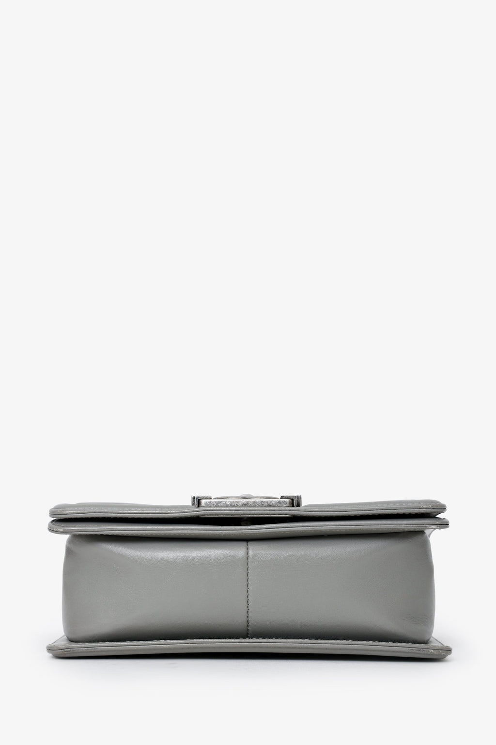 Pre-Loved Chanel™ 2014 Grey Lizard Leather Small Boy Bag