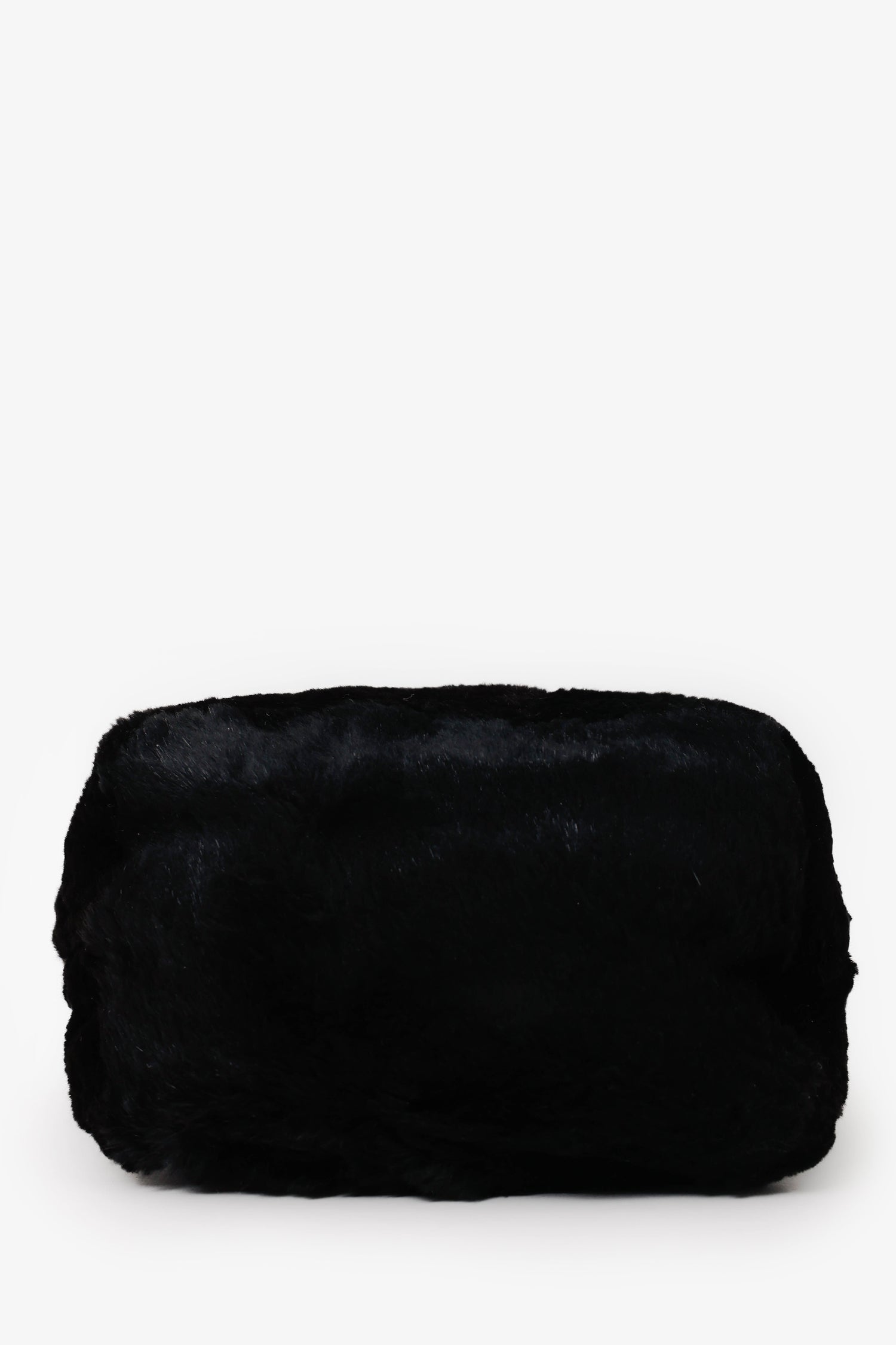Fendi Black Chinchilla Fur Baguette Hobo Bag