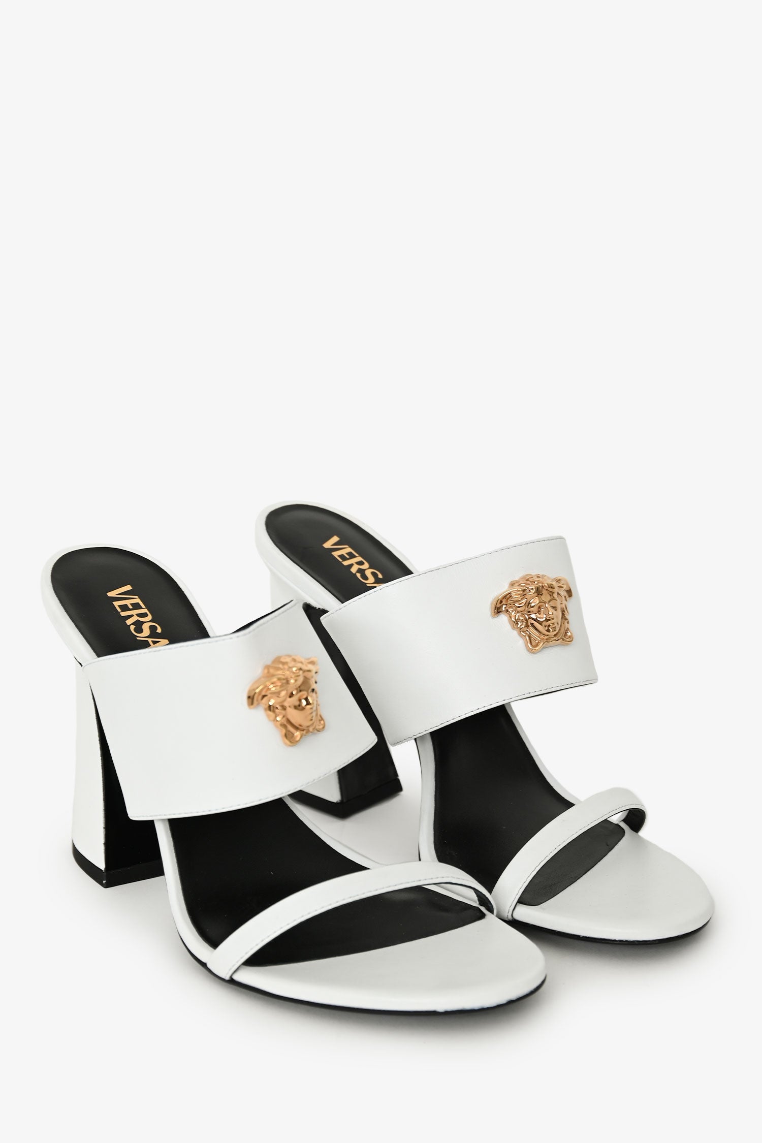Versace White Leather 'La Medusa' Pumps Size 41