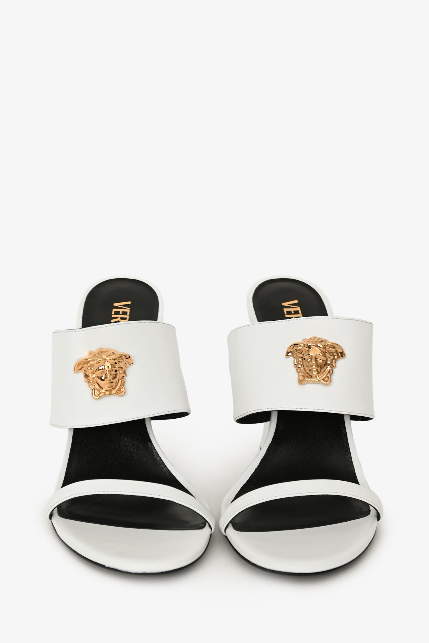 Versace White Leather 'La Medusa' Pumps Size 41
