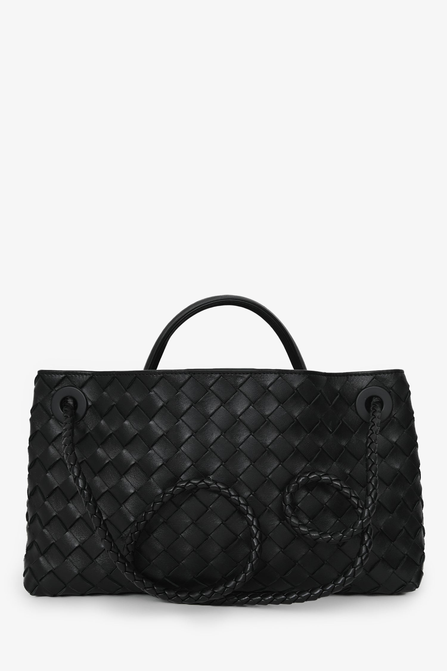 Bottega Veneta Black Leather Intrecciato Small East-West Andiamo Shoulder Bag