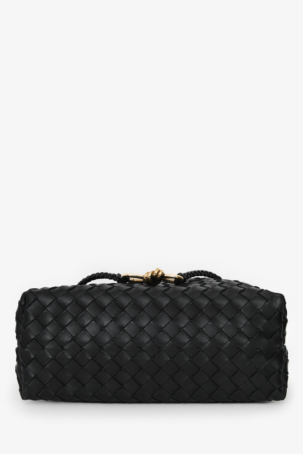 Bottega Veneta Black Leather Intrecciato Small East-West Andiamo Shoulder Bag