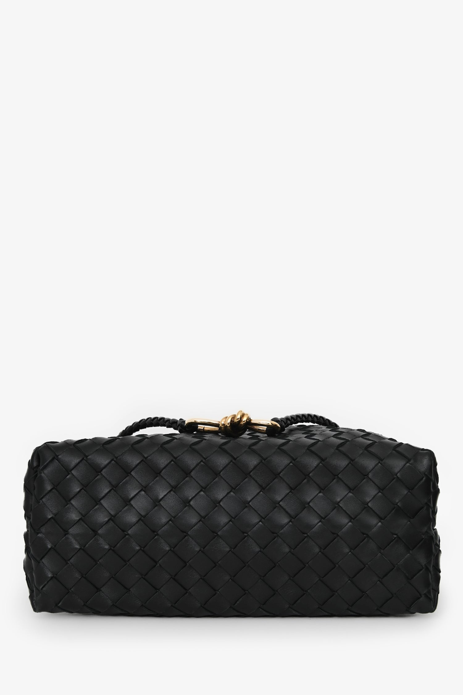 Bottega Veneta Black Leather Intrecciato Small East-West Andiamo Shoulder Bag
