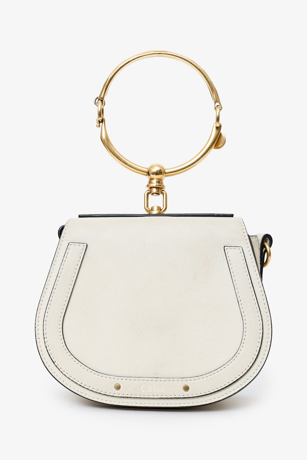 Chloe Off White Suede Small 'Nile Bracelet' Bag