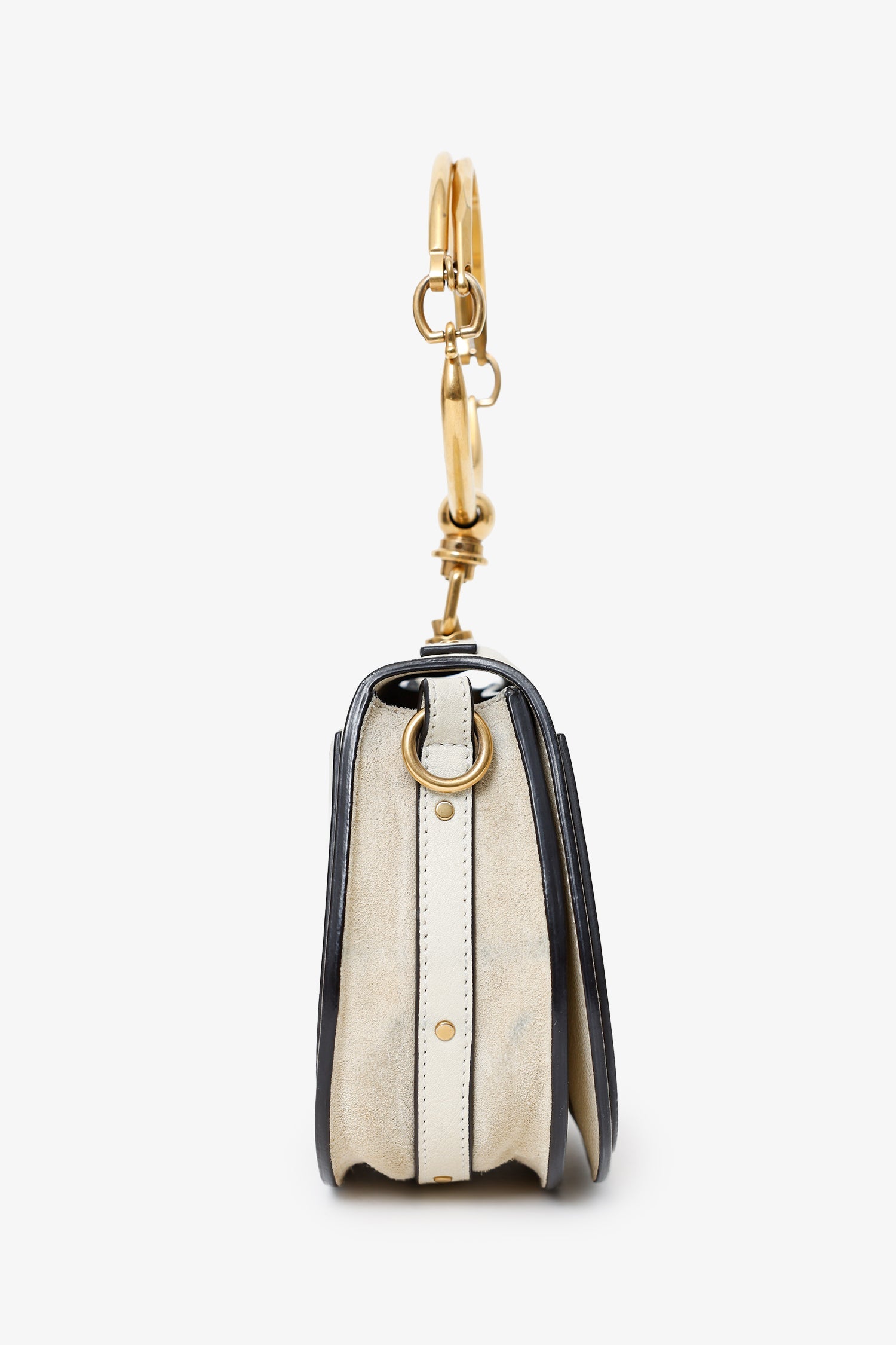 Chloe Off White Suede Small 'Nile Bracelet' Bag