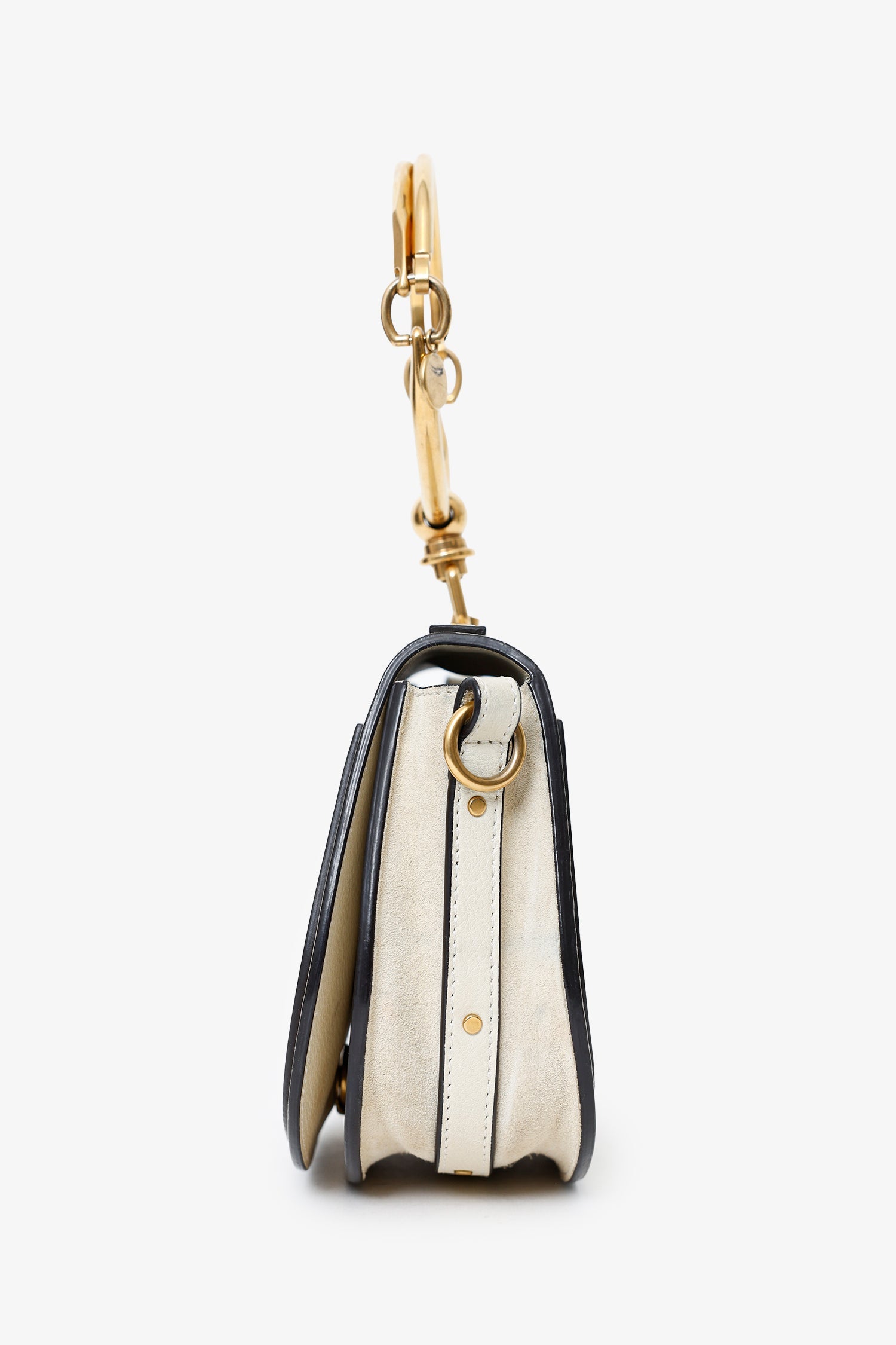 Chloe Off White Suede Small 'Nile Bracelet' Bag