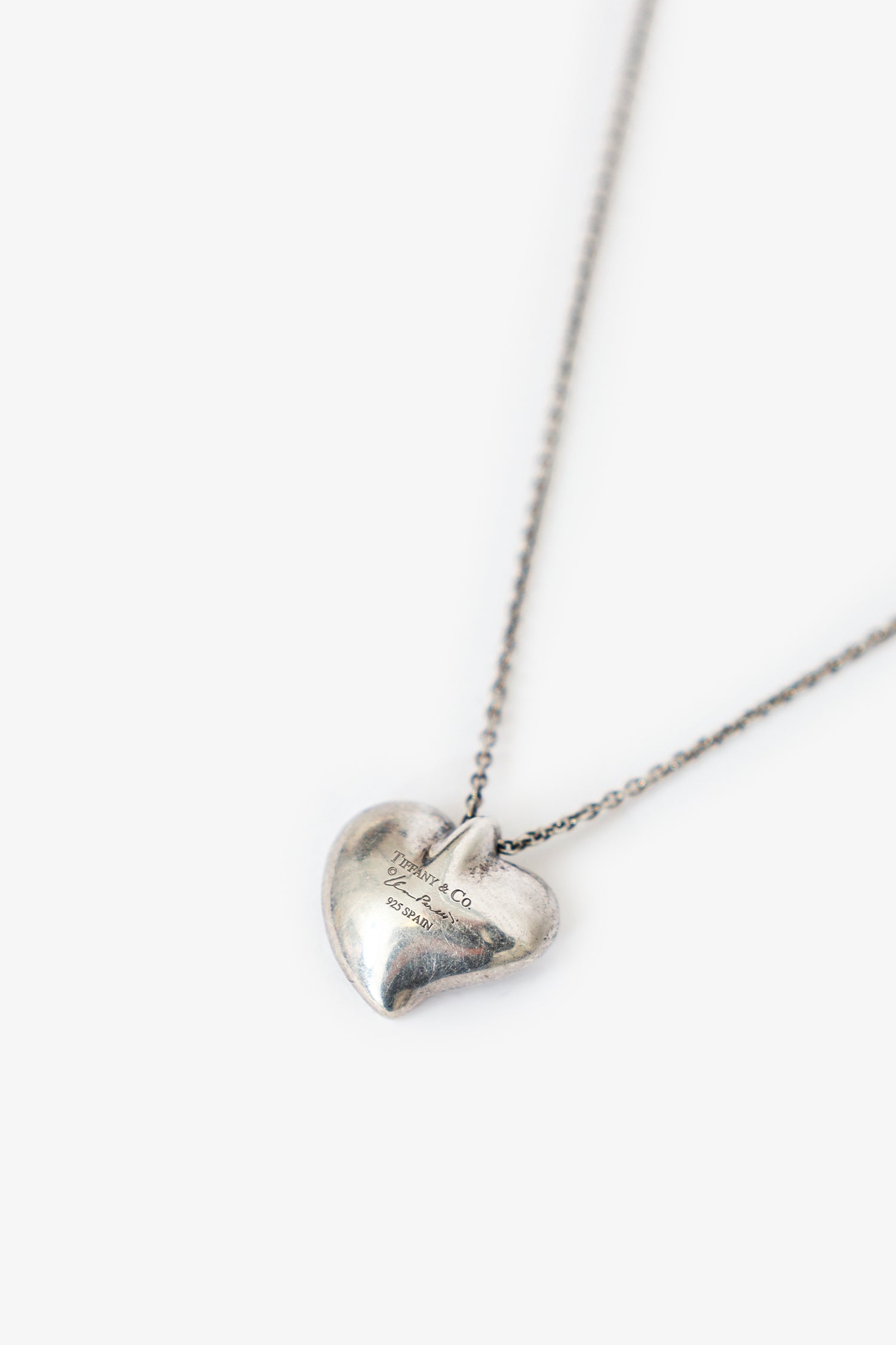 Tiffany & Co Silver Elsa Peretti Sterling Silver Floating Full Heart Necklace