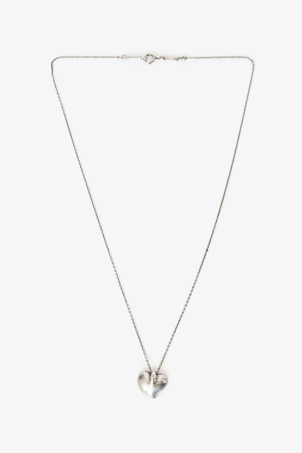 Tiffany & Co Silver Elsa Peretti Sterling Silver Floating Full Heart Necklace