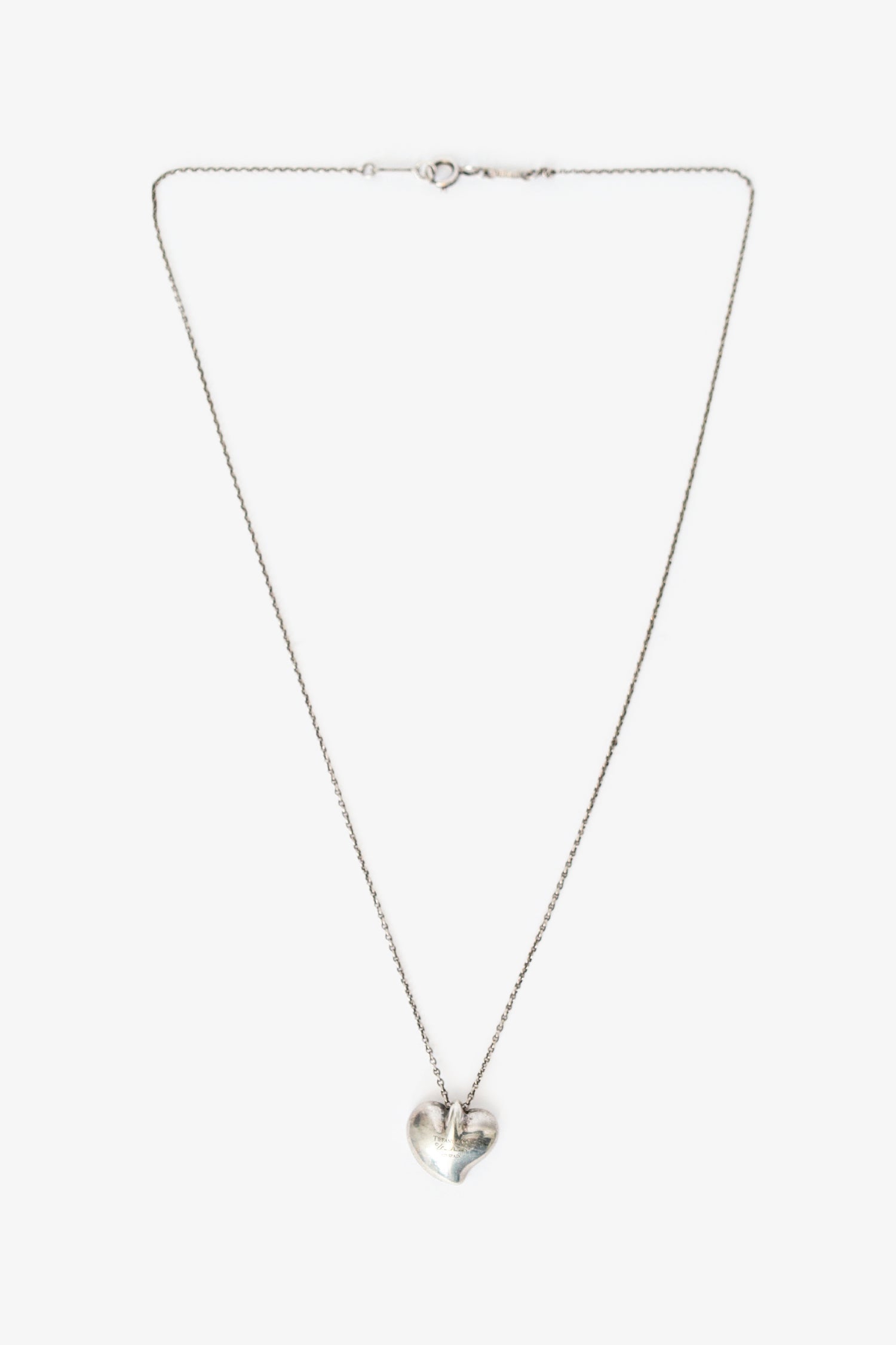 Tiffany & Co Silver Elsa Peretti Sterling Silver Floating Full Heart Necklace