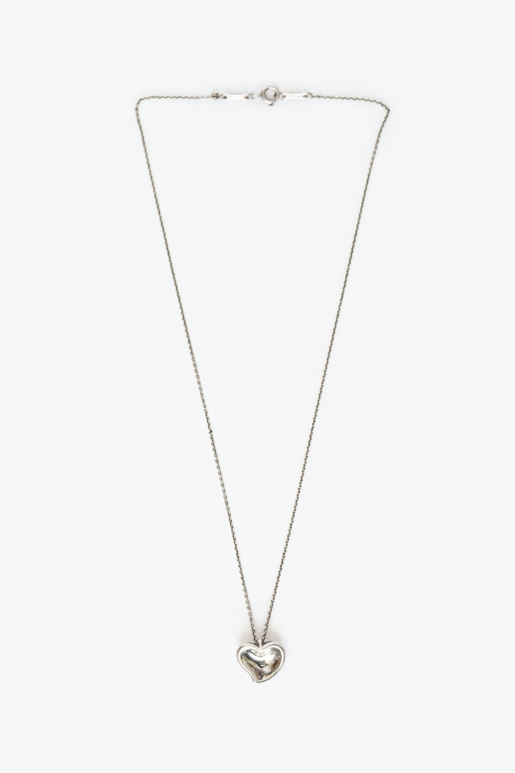 Tiffany & Co Silver Elsa Peretti Sterling Silver Floating Full Heart Necklace