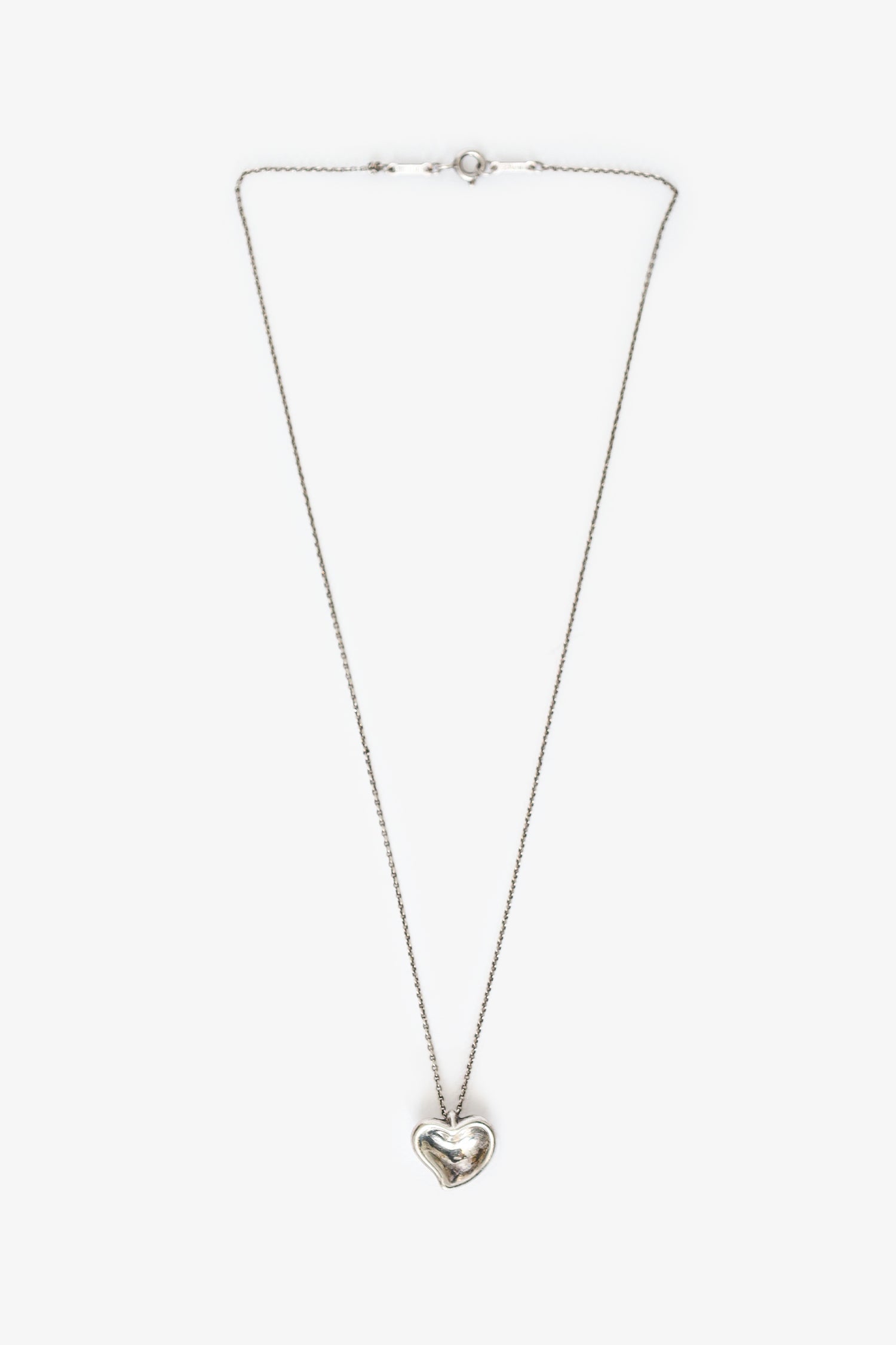 Tiffany & Co Silver Elsa Peretti Sterling Silver Floating Full Heart Necklace
