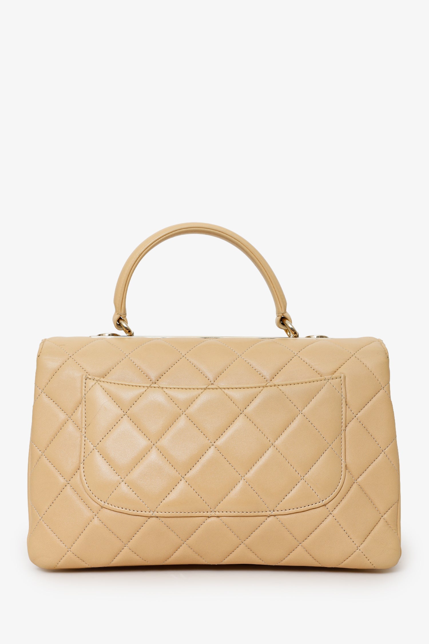 Pre-Loved Chanel™ 2018-19 Beige Quilted Lambskin Medium Trendy CC Top Handle Bag