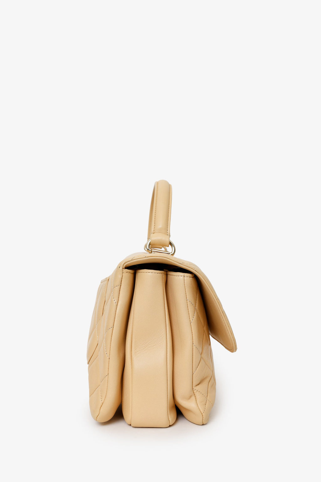 Pre-Loved Chanel™ 2018-19 Beige Quilted Lambskin Medium Trendy CC Top Handle Bag
