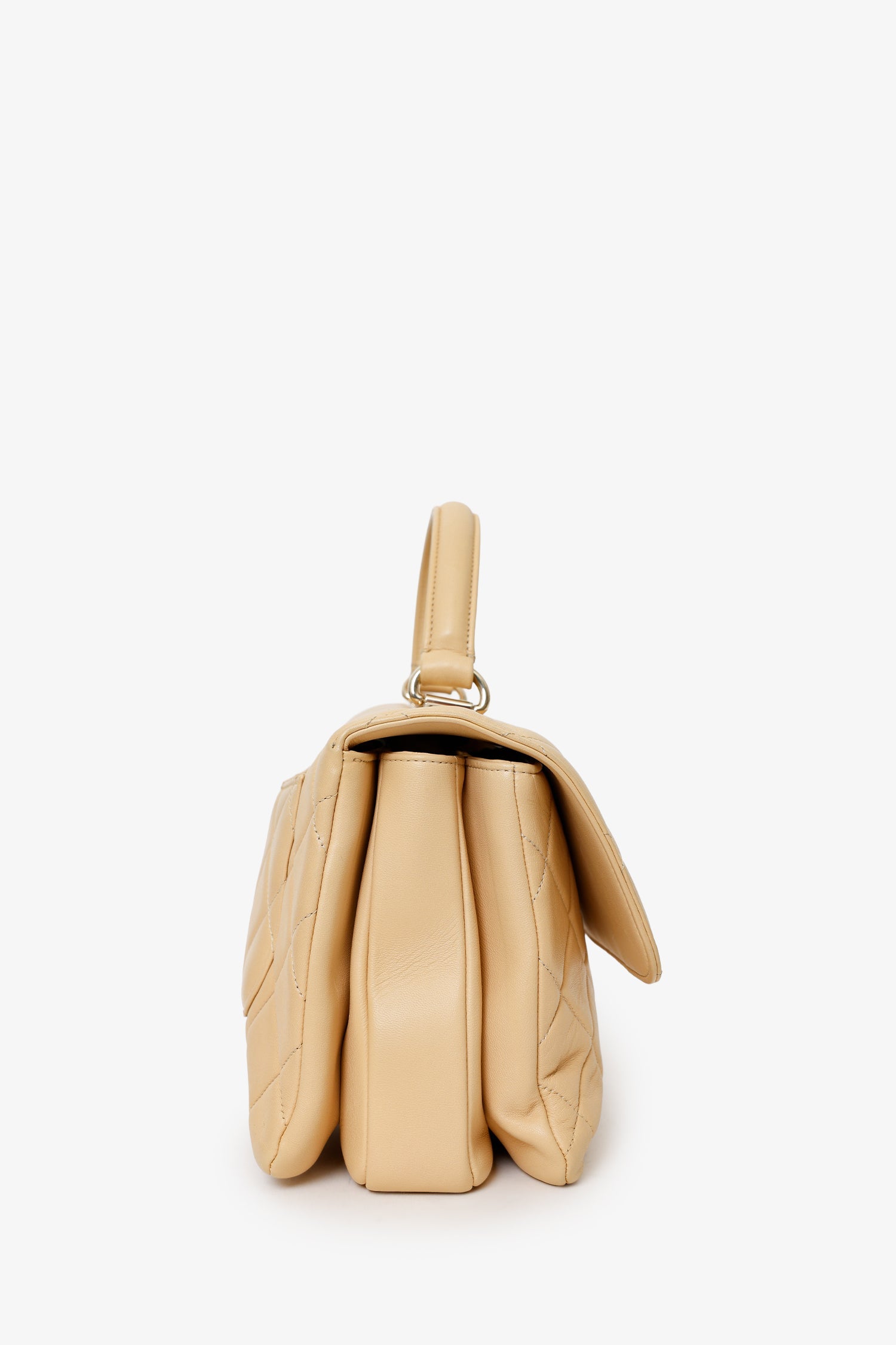 Pre-Loved Chanel™ 2018-19 Beige Quilted Lambskin Medium Trendy CC Top Handle Bag