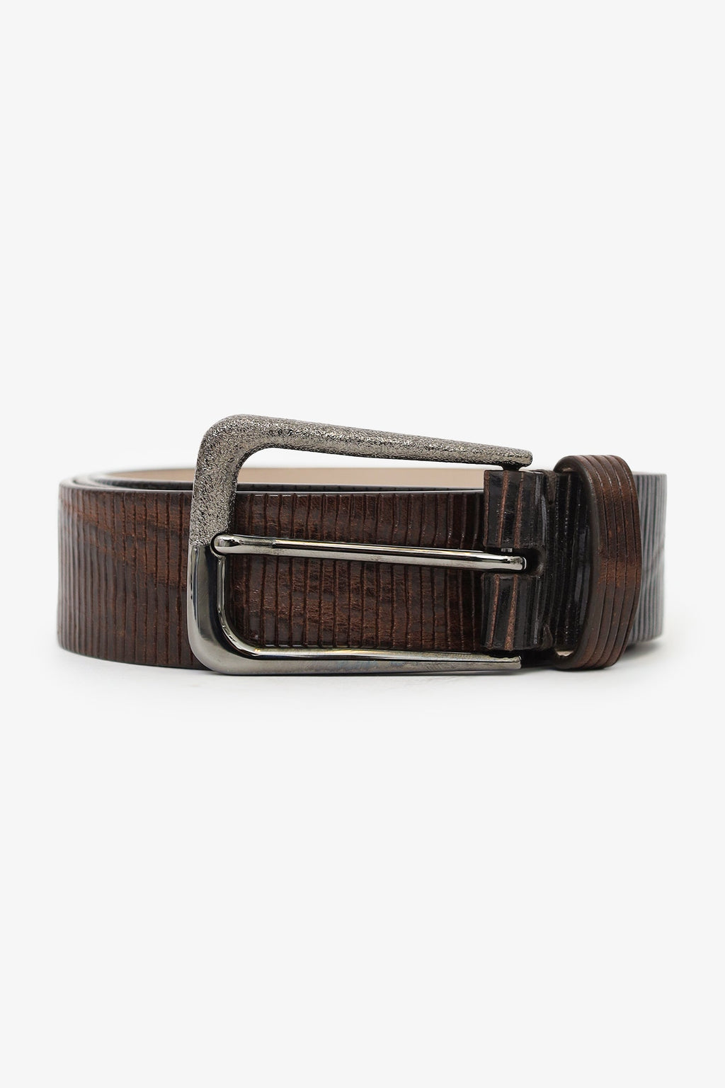 Brunello Cucinelli Woven Leather Belt With Brass Buckle Size S