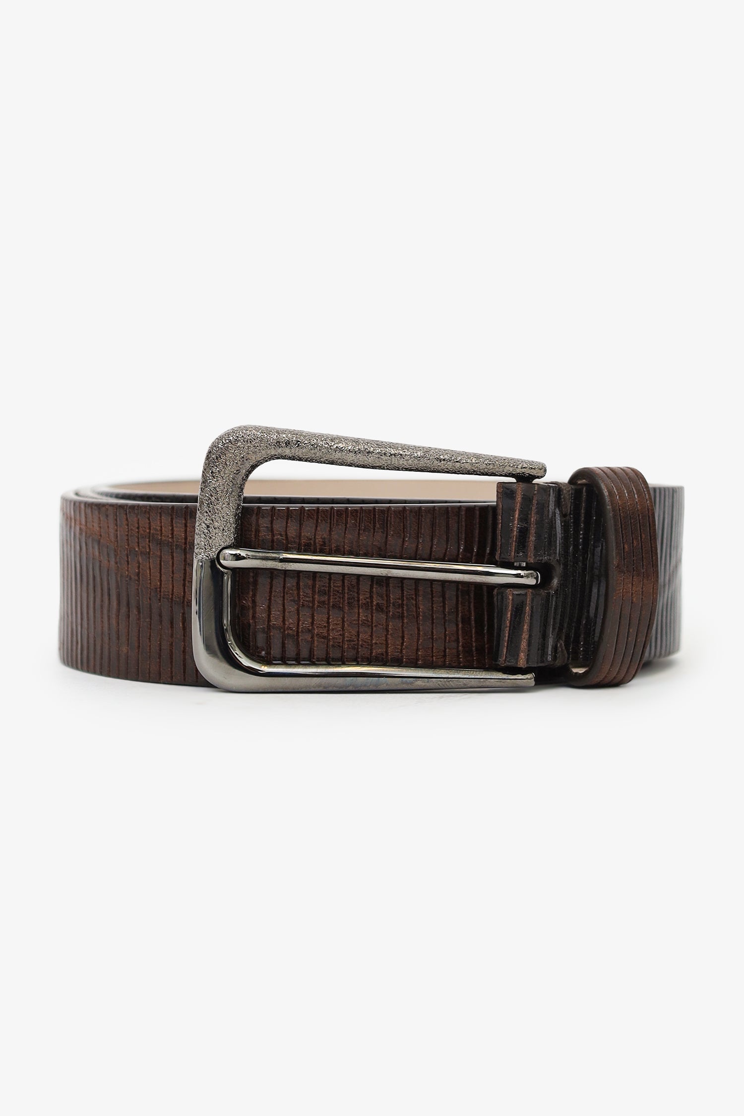Brunello Cucinelli Woven Leather Belt With Brass Buckle Size S