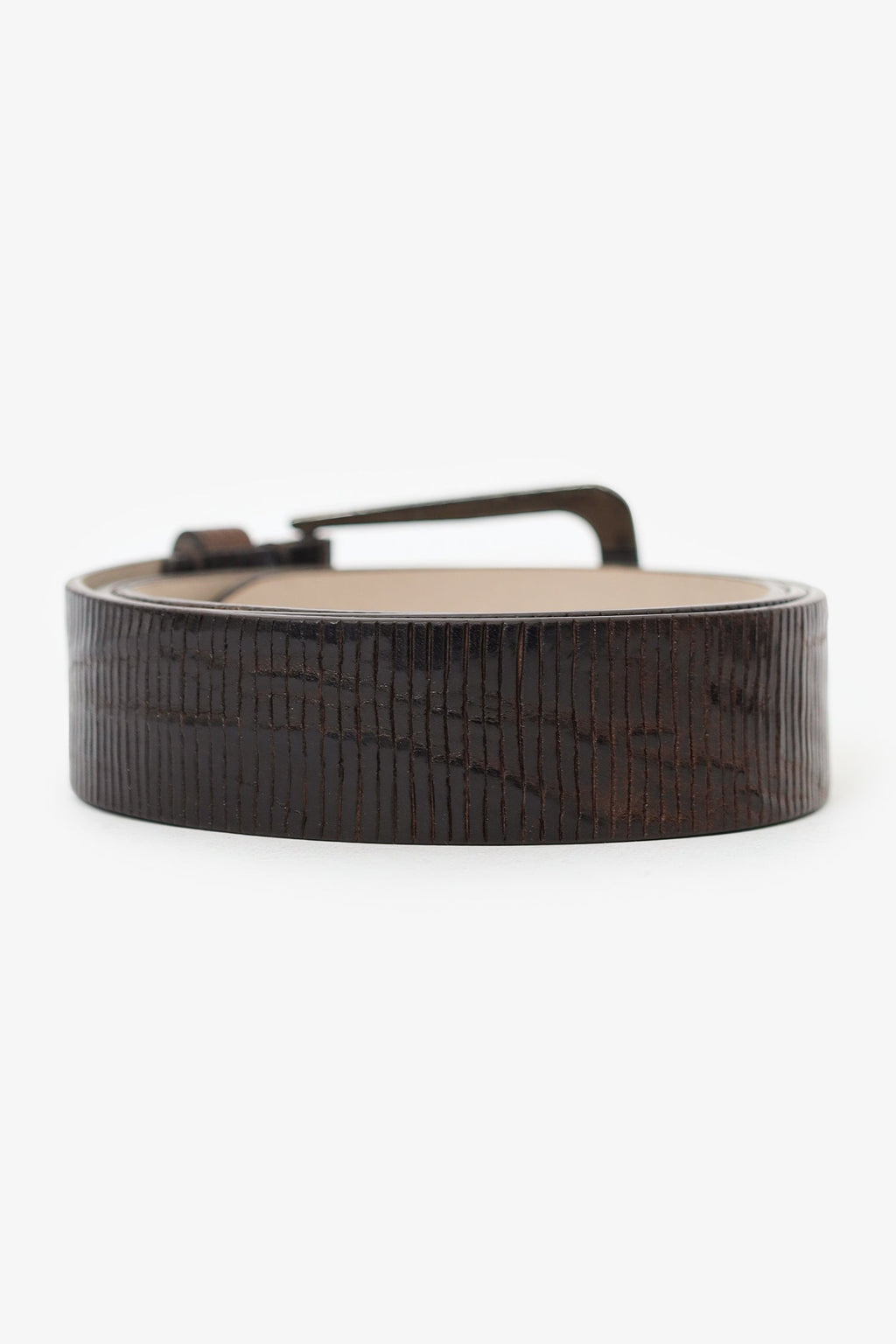 Brunello Cucinelli Woven Leather Belt With Brass Buckle Size S