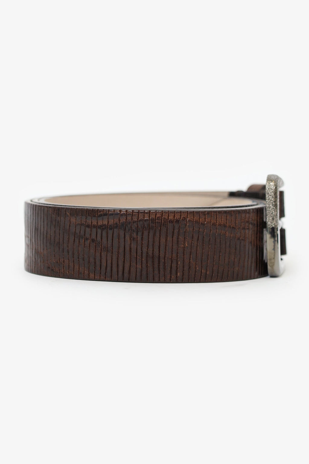 Brunello Cucinelli Woven Leather Belt With Brass Buckle Size S