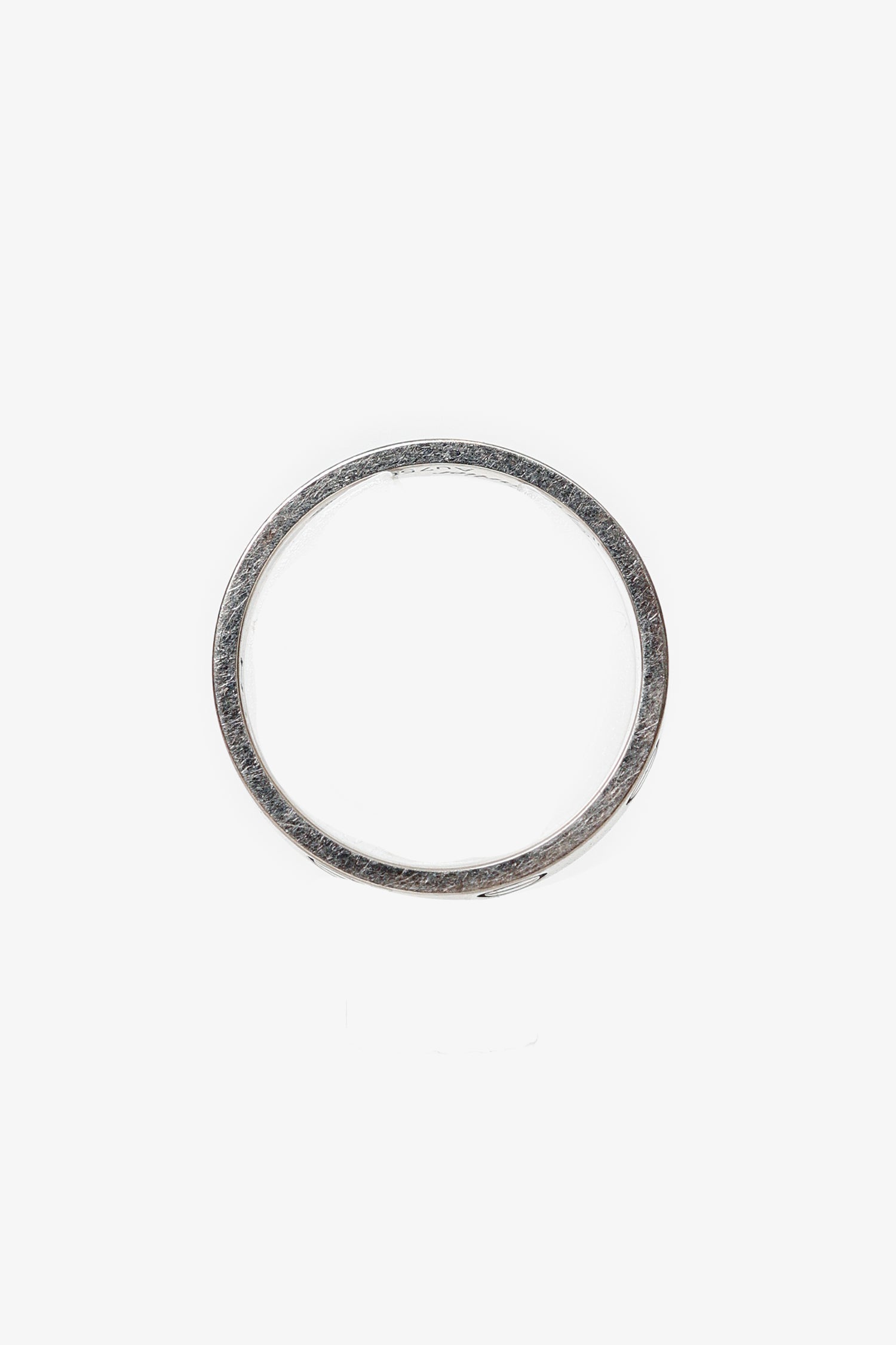Cartier 18K White Gold Small Model LOVE Ring With Customized Engraving Size 49