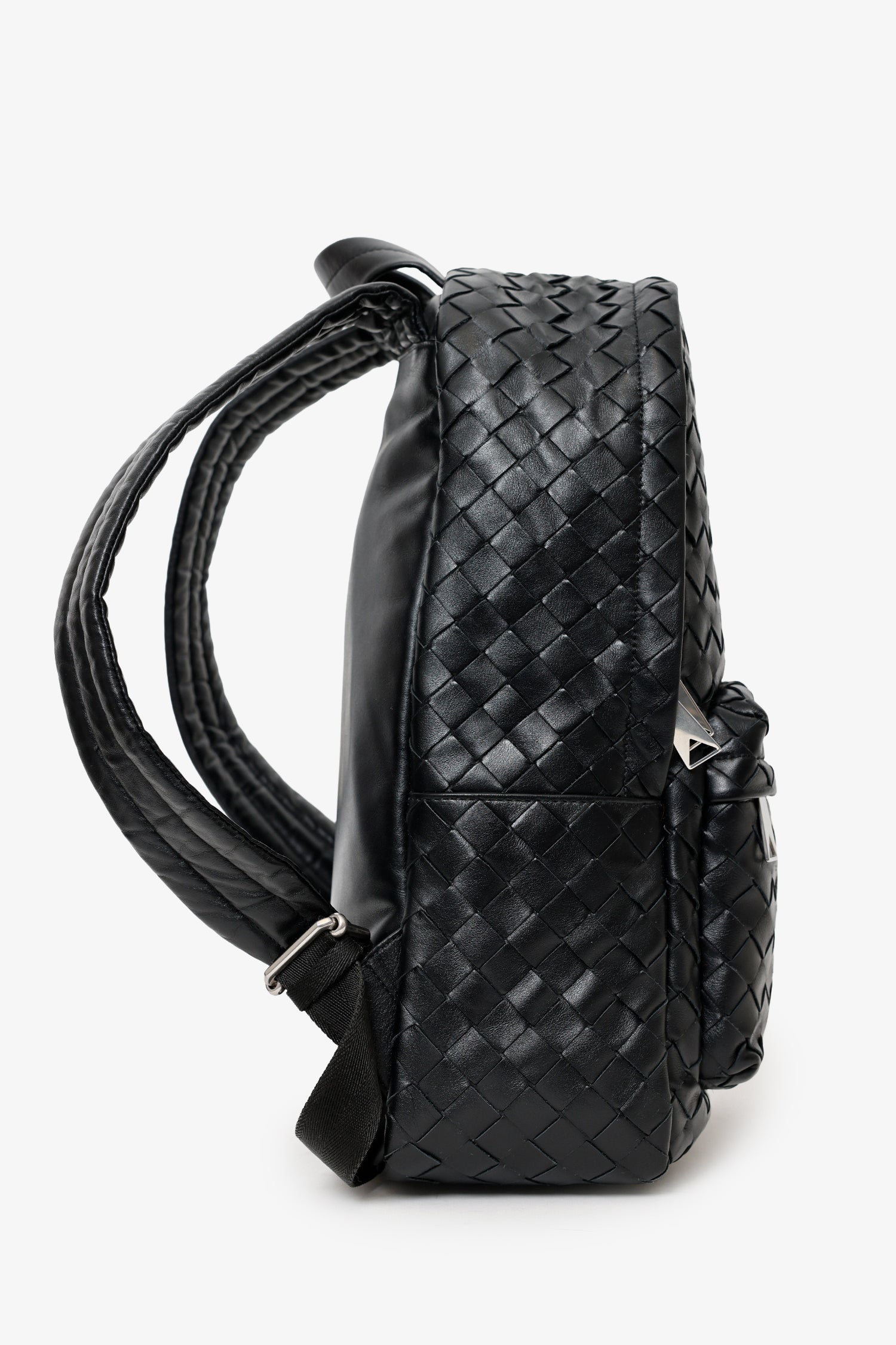 Bottega Veneta Black Intrecciato Leather Backpack