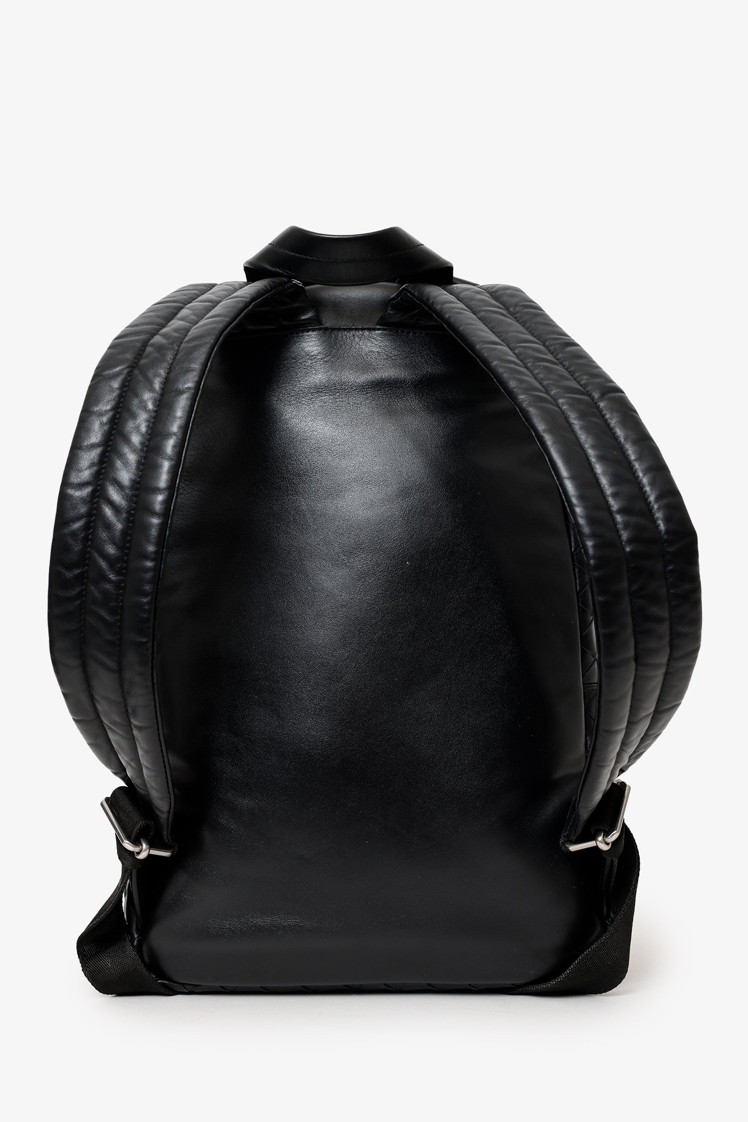 Bottega Veneta Black Intrecciato Leather Backpack