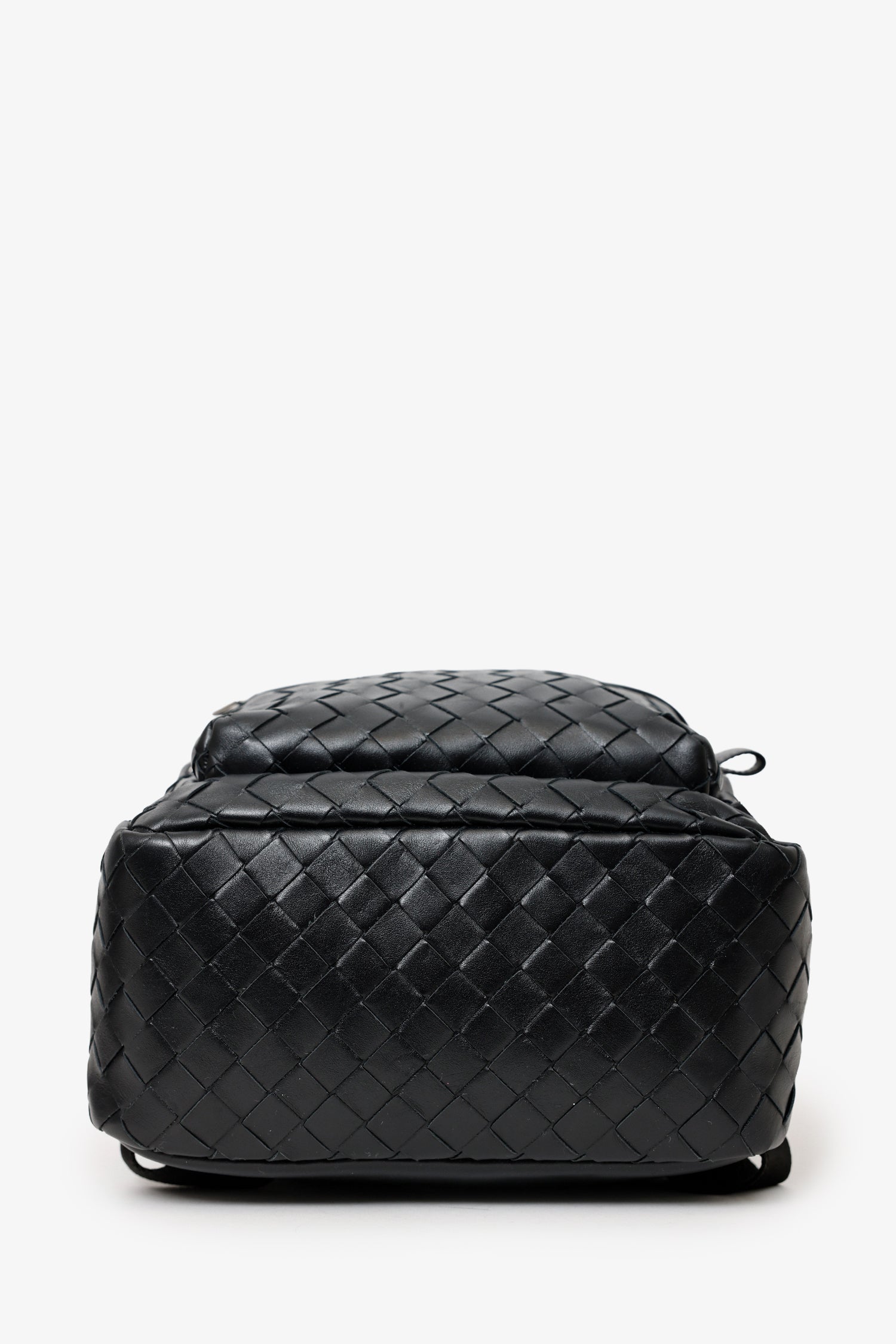 Bottega Veneta Black Intrecciato Leather Backpack