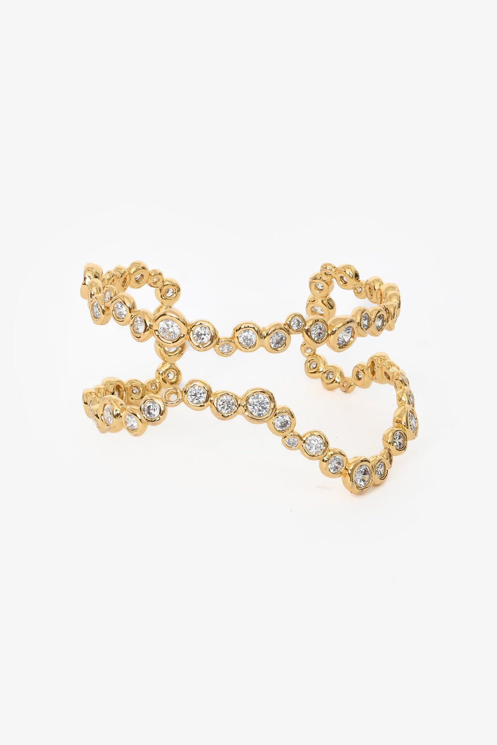 Alexis Bittar 14k Gold Plated Brass Asterales Open Wave Cuff Bracelet