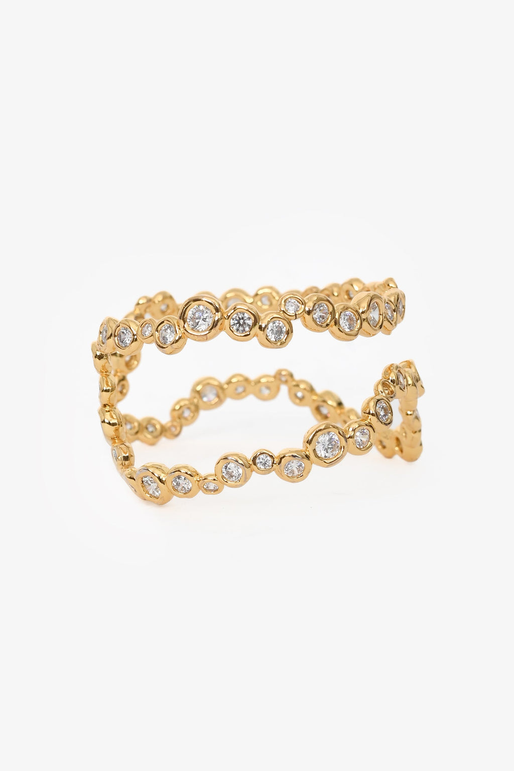 Alexis Bittar 14k Gold Plated Brass Asterales Open Wave Cuff Bracelet