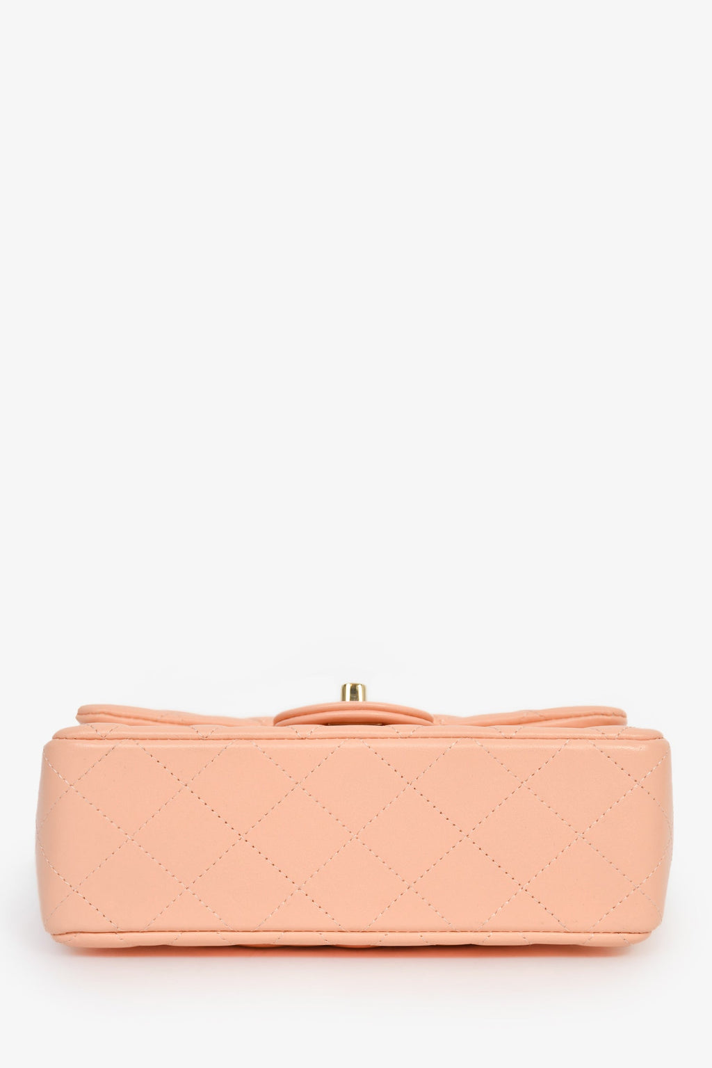 Pre-Loved Chanel™ 2022+ Peach-Pink Lambskin Mini Rectangle Classic Flap Bag
