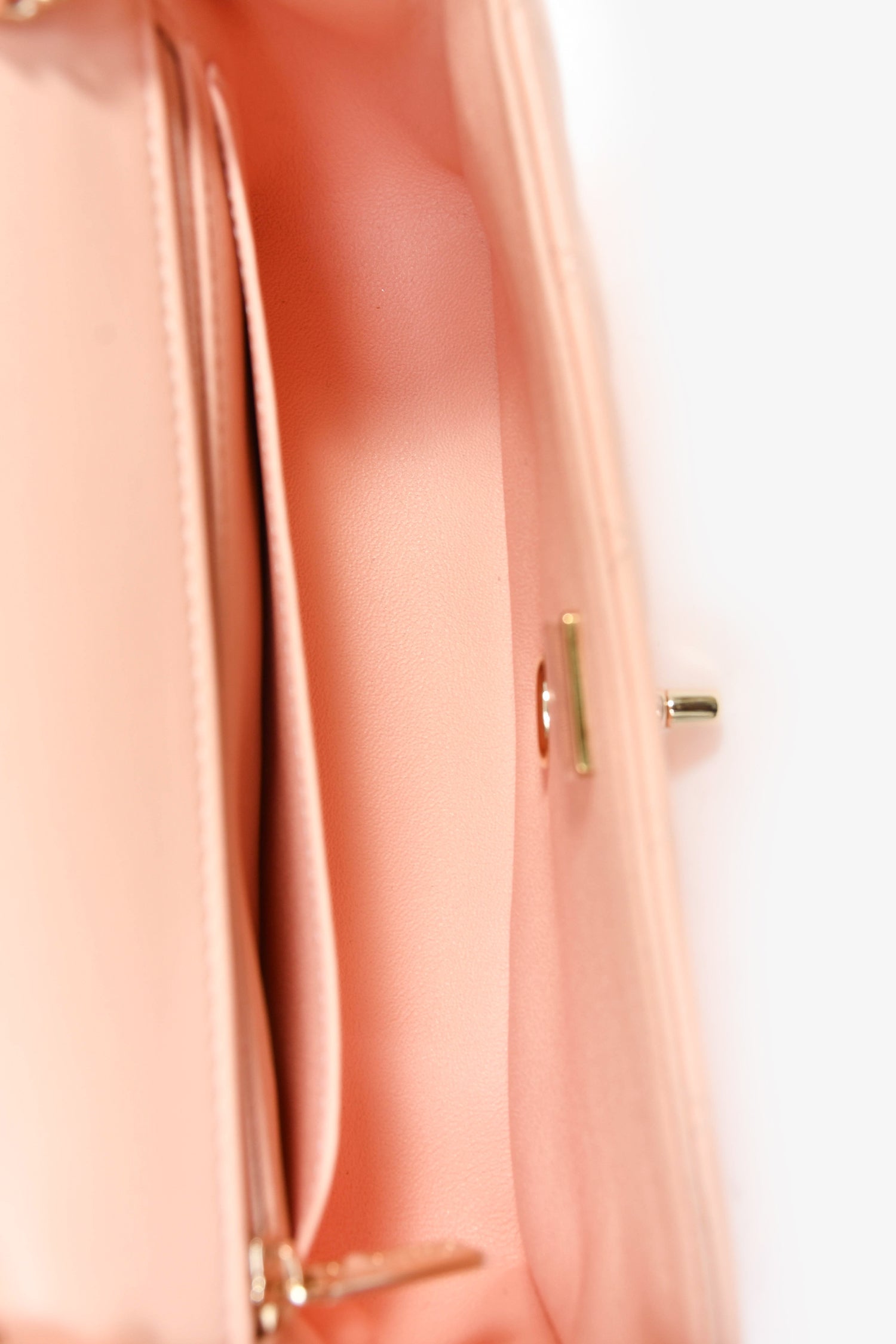 Pre-Loved Chanel™ 2022+ Peach-Pink Lambskin Mini Rectangle Classic Flap Bag