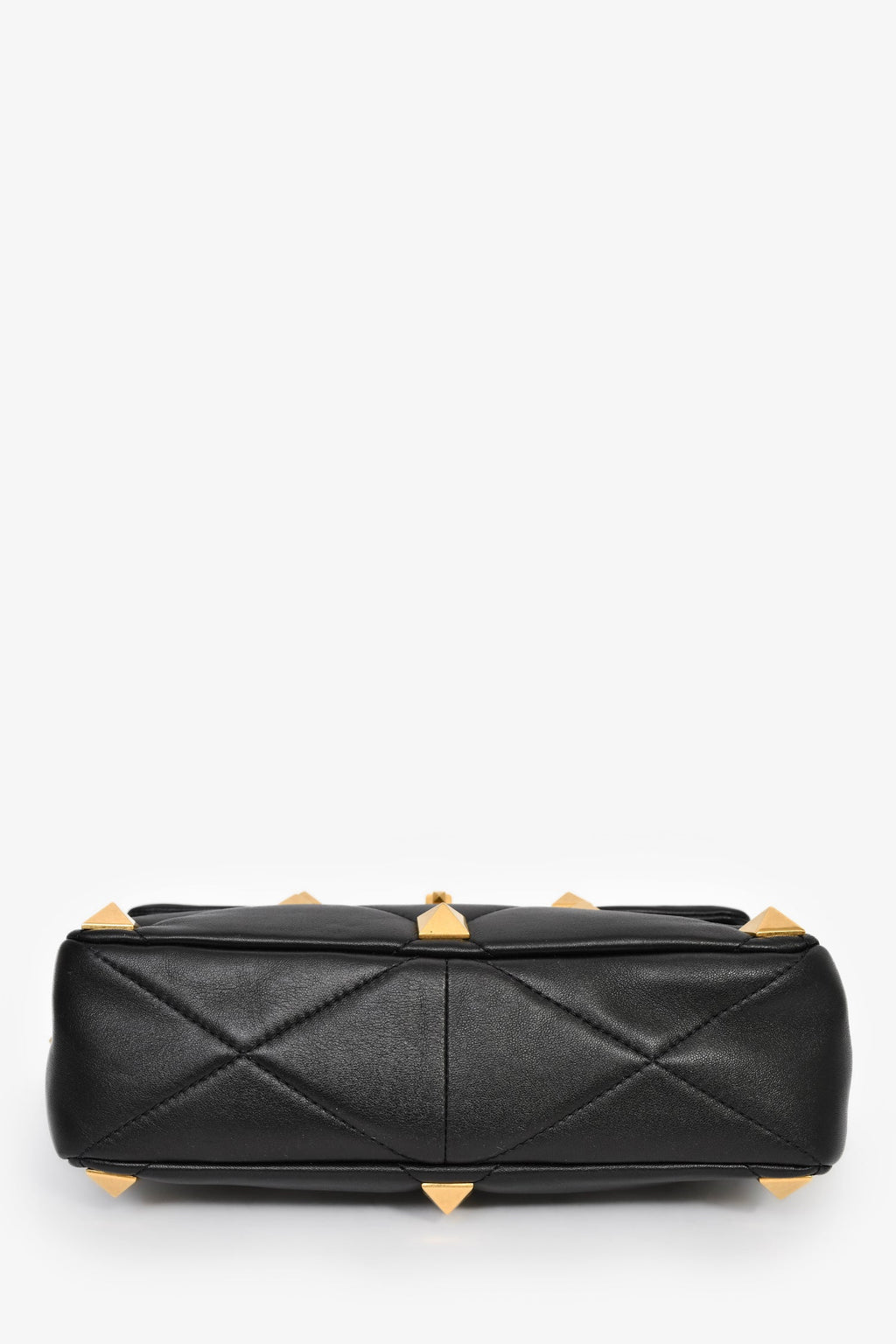 Valentino Black Leather Roman Stud Shoulder Bag