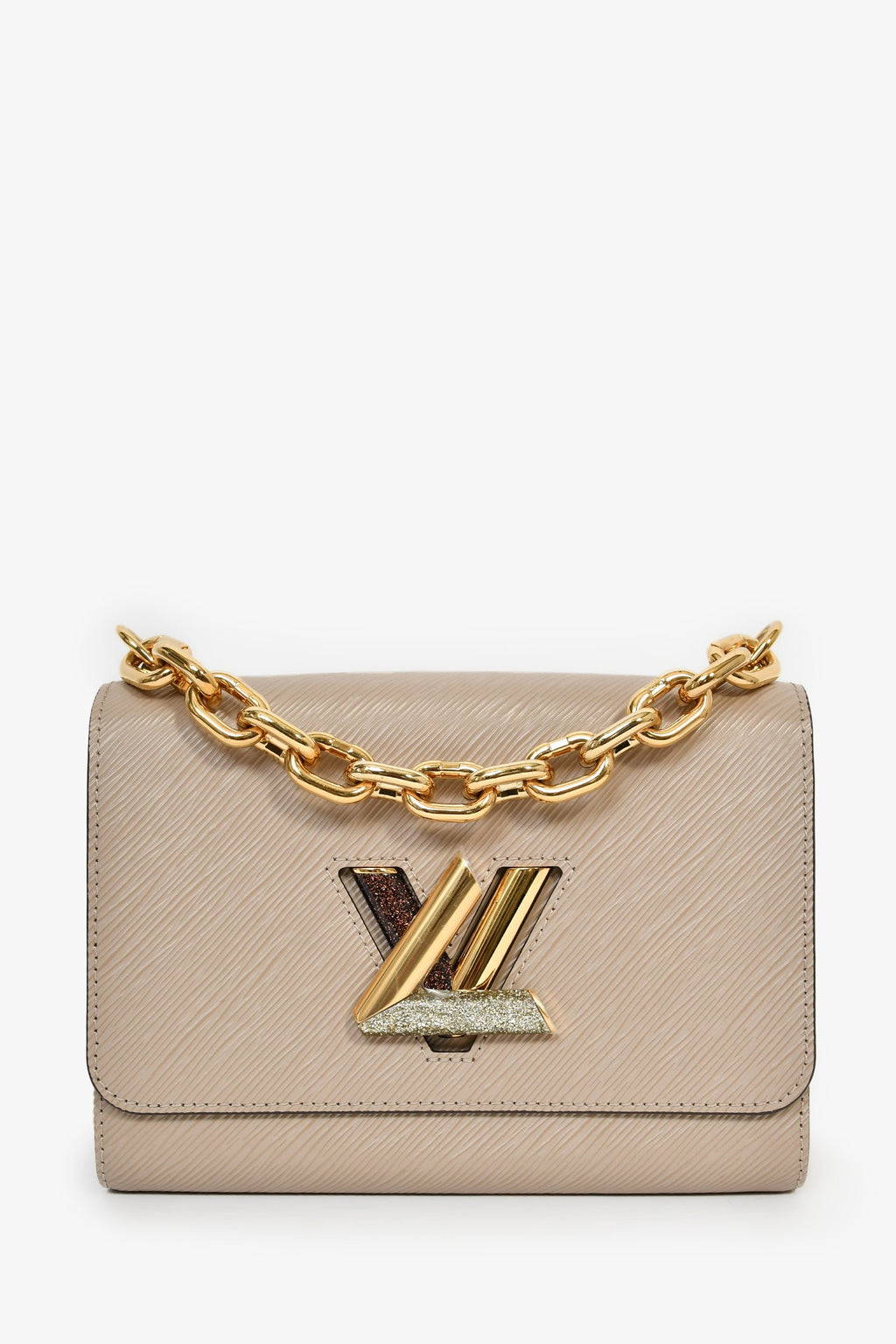 Louis Vuitton Brown/Gold Leather Twist MM Shoulder Bag