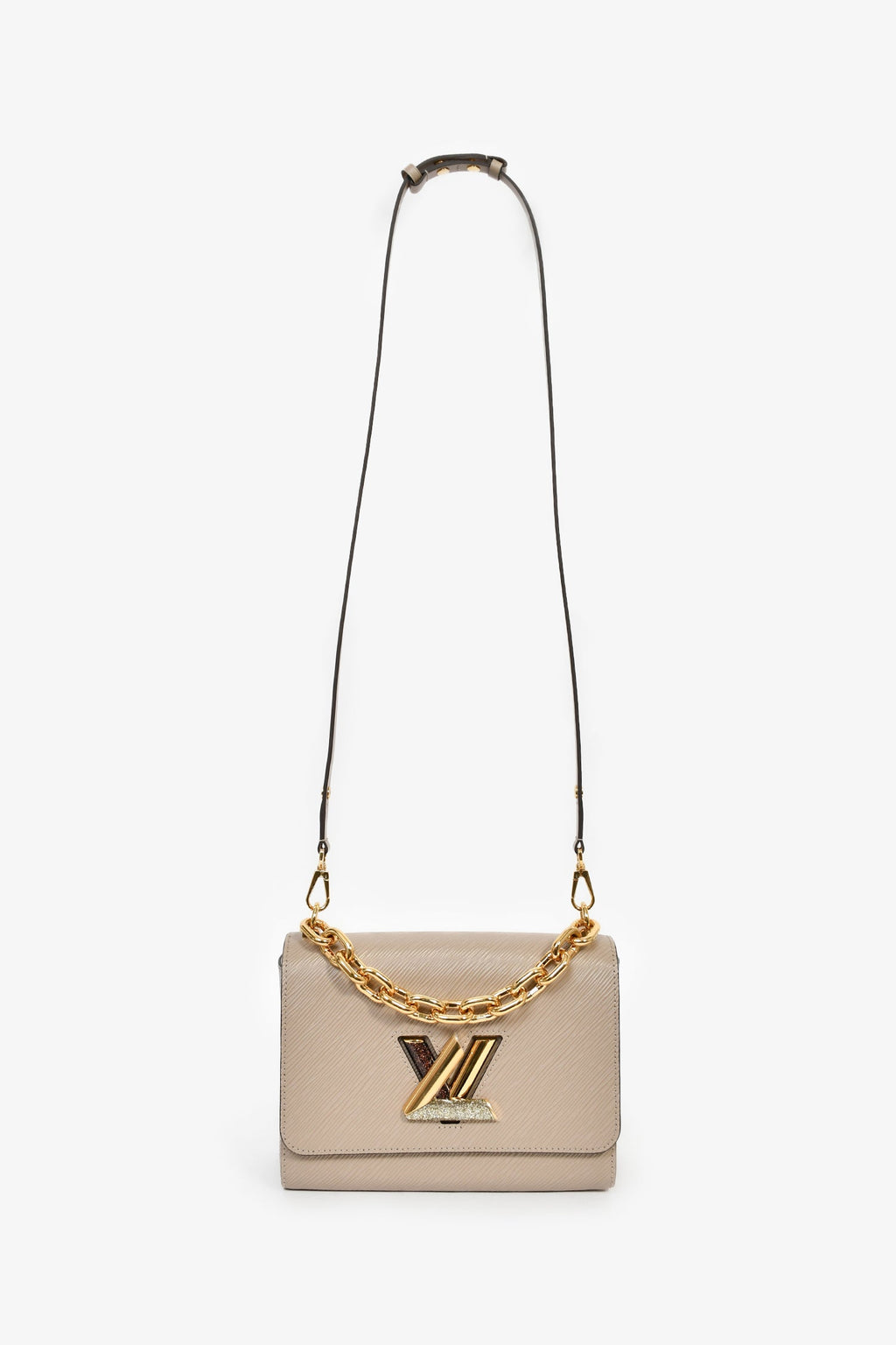 Louis Vuitton Brown/Gold Leather Twist MM Shoulder Bag
