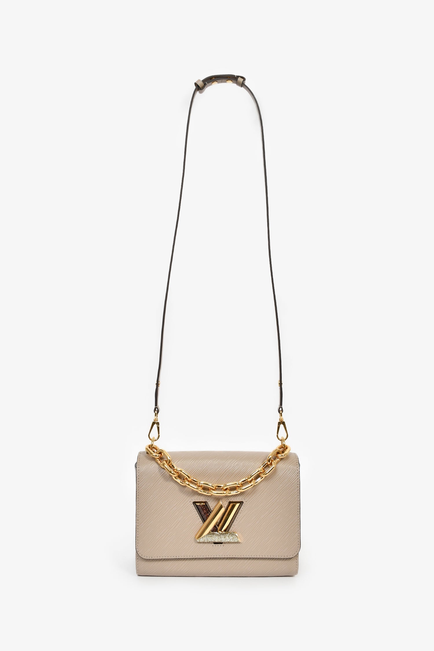 Louis Vuitton Brown/Gold Leather Twist MM Shoulder Bag