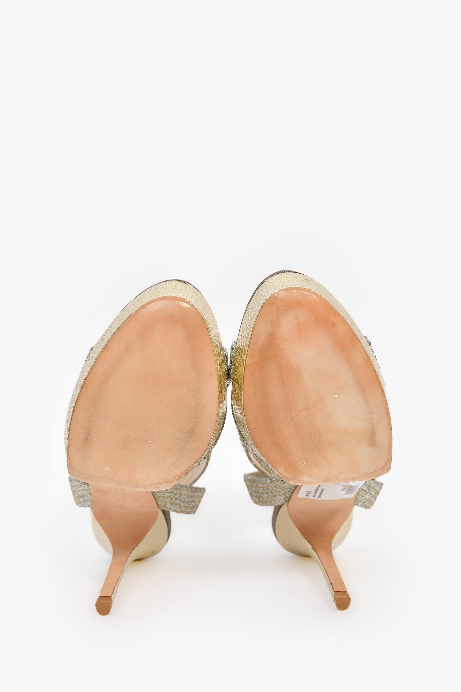 Jimmy Choo Gold/Silver Sparkly Metallic Platform Heels Size 37.5