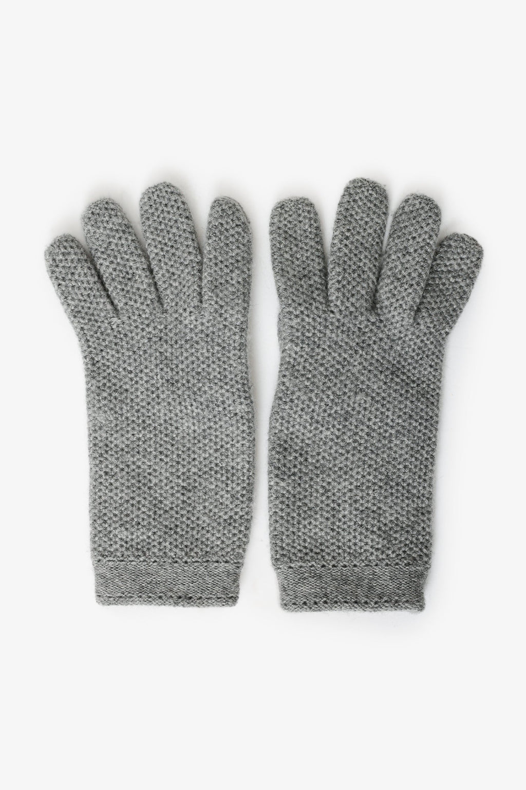 Loro Piana Grey Cashmere Knit Gloves