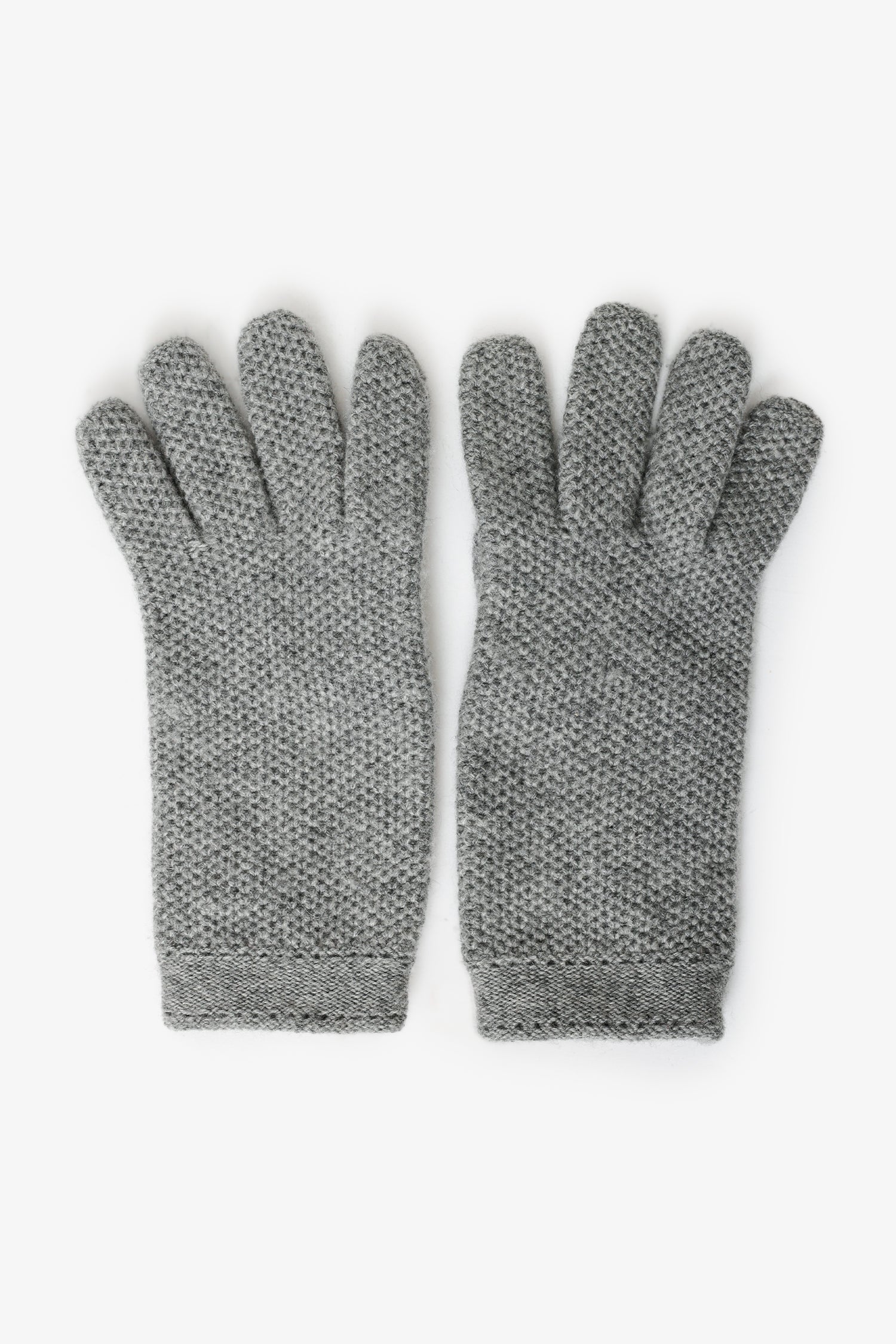 Loro Piana Grey Cashmere Knit Gloves