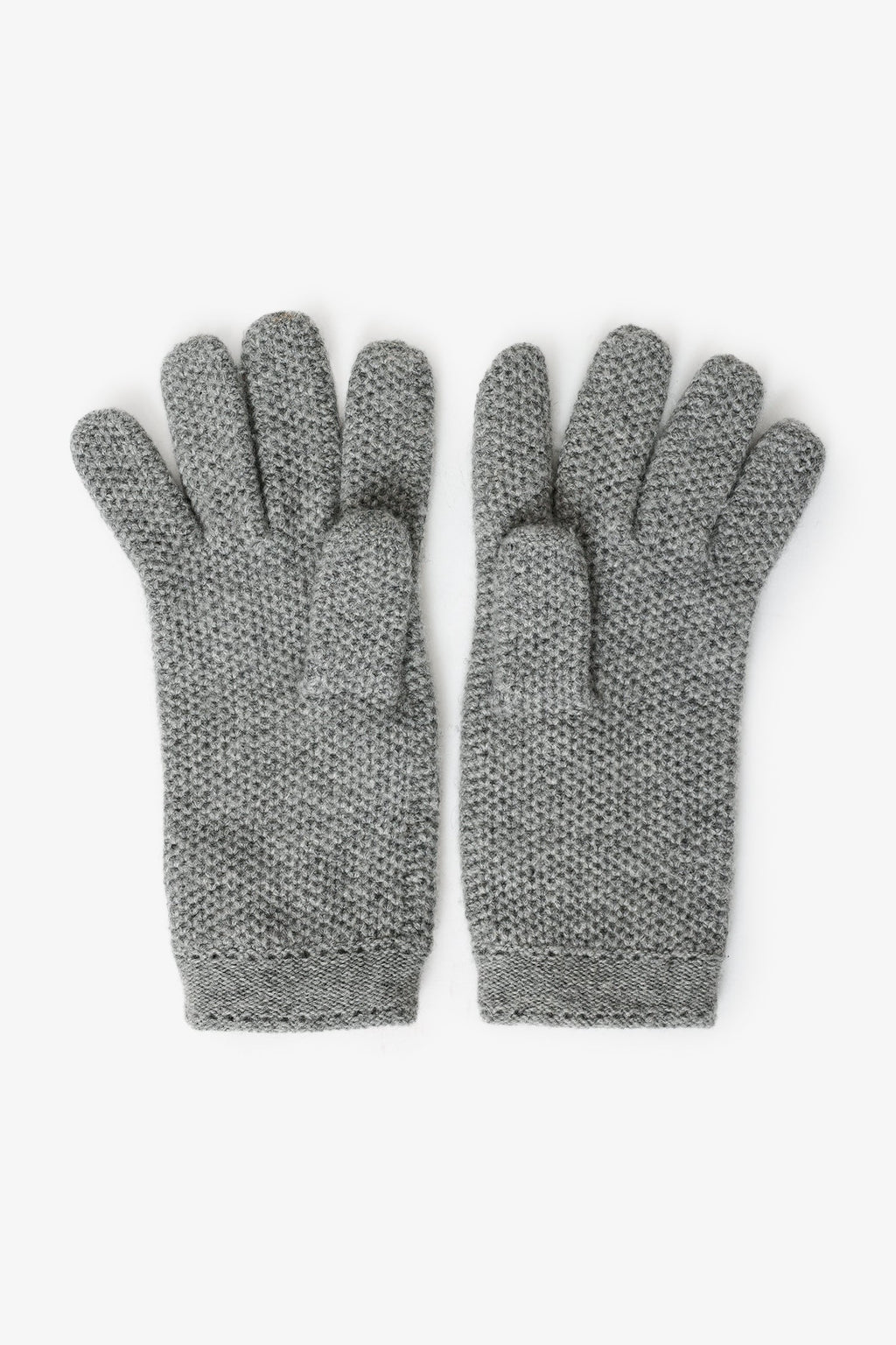 Loro Piana Grey Cashmere Knit Gloves