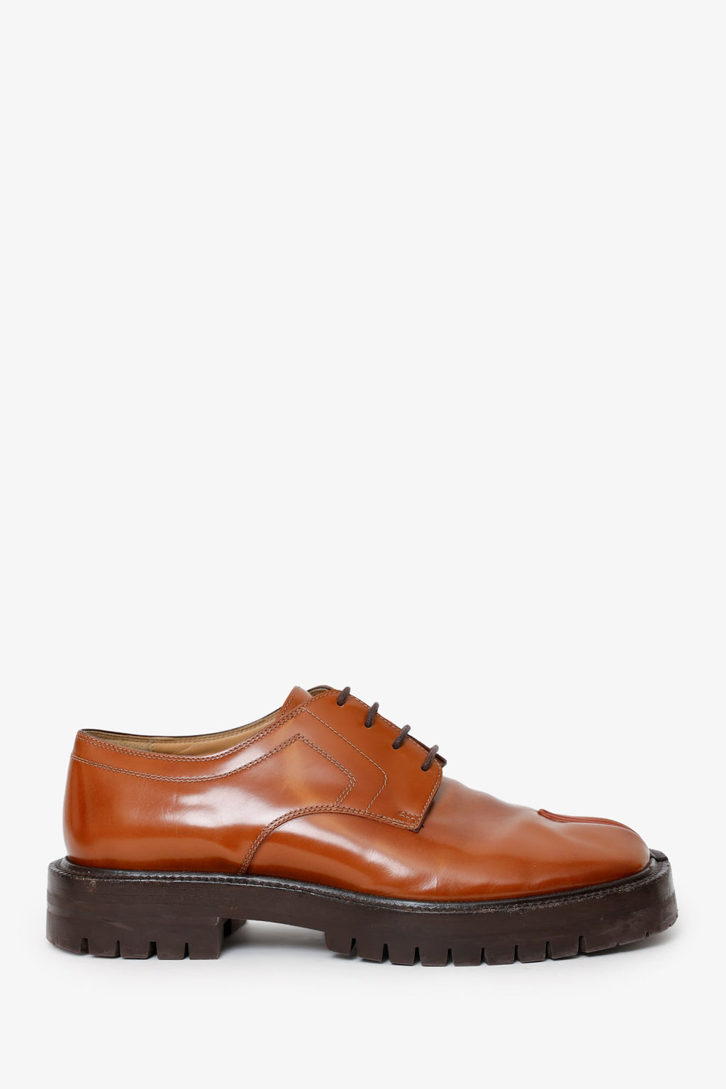 Maison Margiela Brown Leather Tabi Lace-up Derbys Size 41 Mens