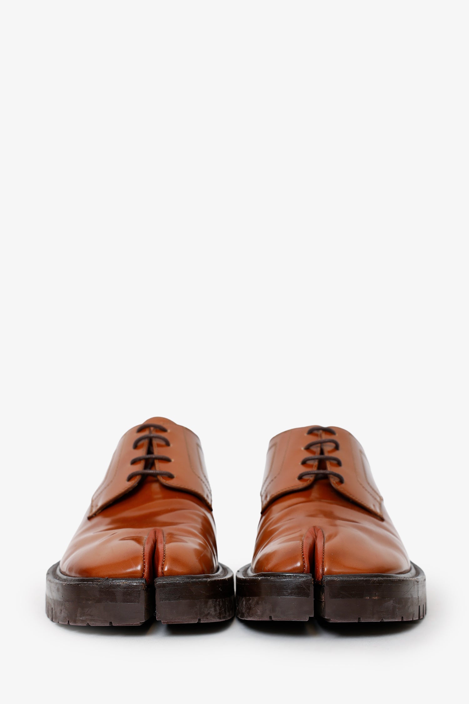 Maison Margiela Brown Leather Tabi Lace-up Derbys Size 41 Mens