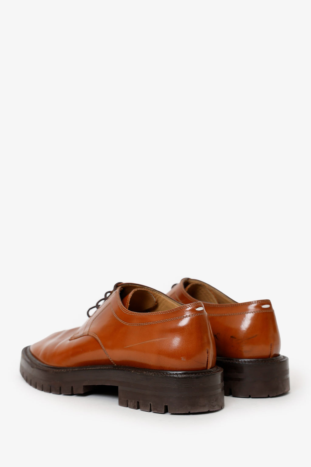 Maison Margiela Brown Leather Tabi Lace-up Derbys Size 41 Mens