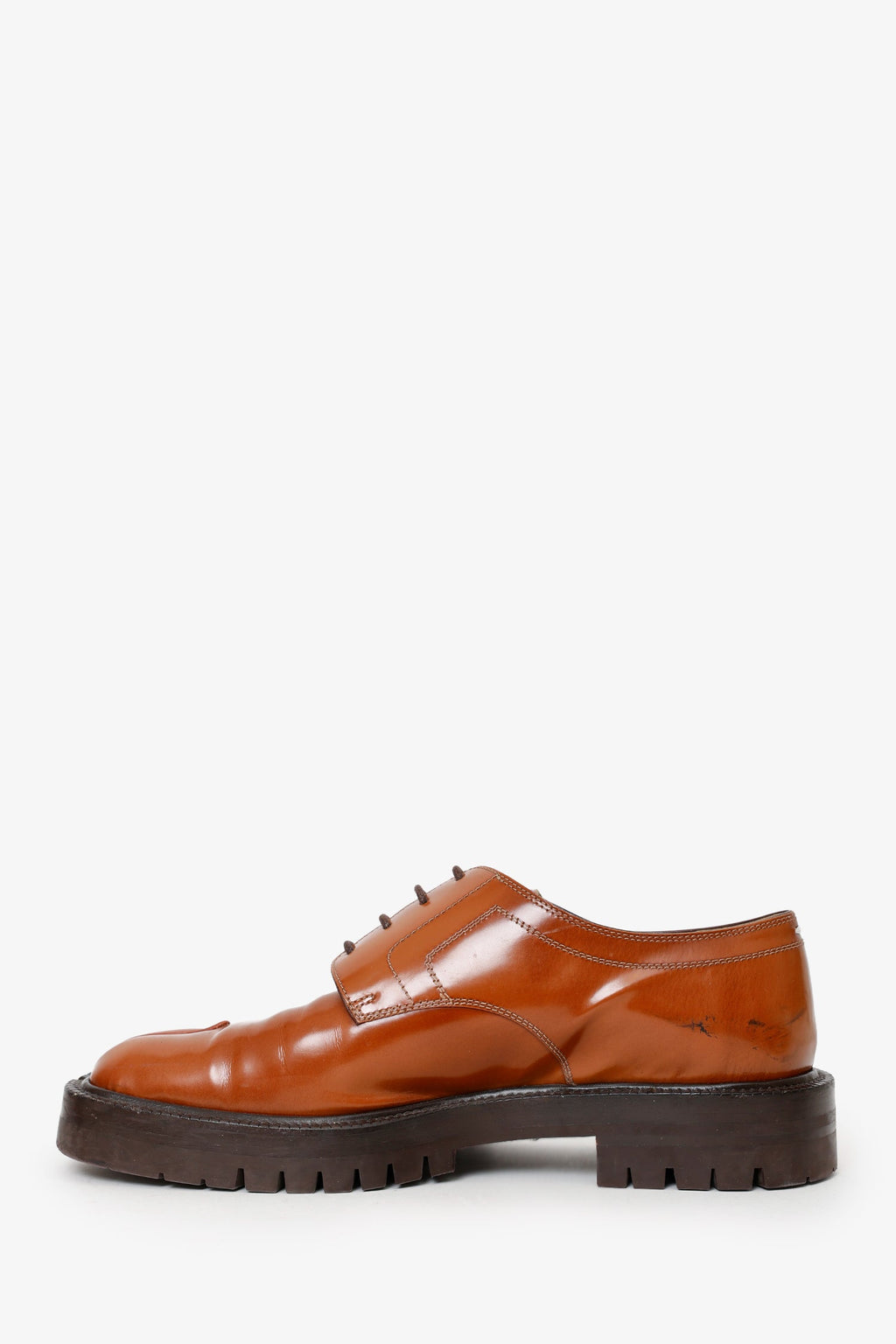 Maison Margiela Brown Leather Tabi Lace-up Derbys Size 41 Mens