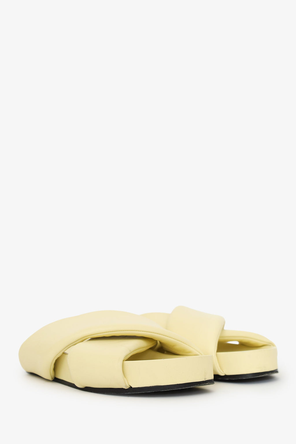 Jil Sander Yellow Padded Leather Criss-cross Sandals Size 41 Mens