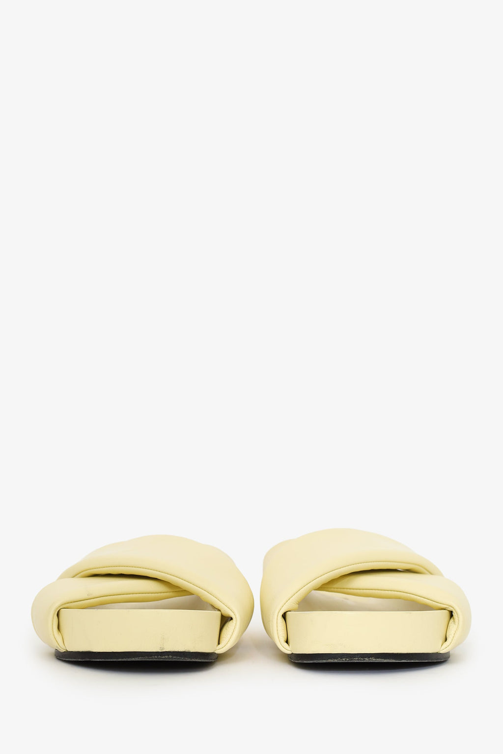 Jil Sander Yellow Padded Leather Criss-cross Sandals Size 41 Mens