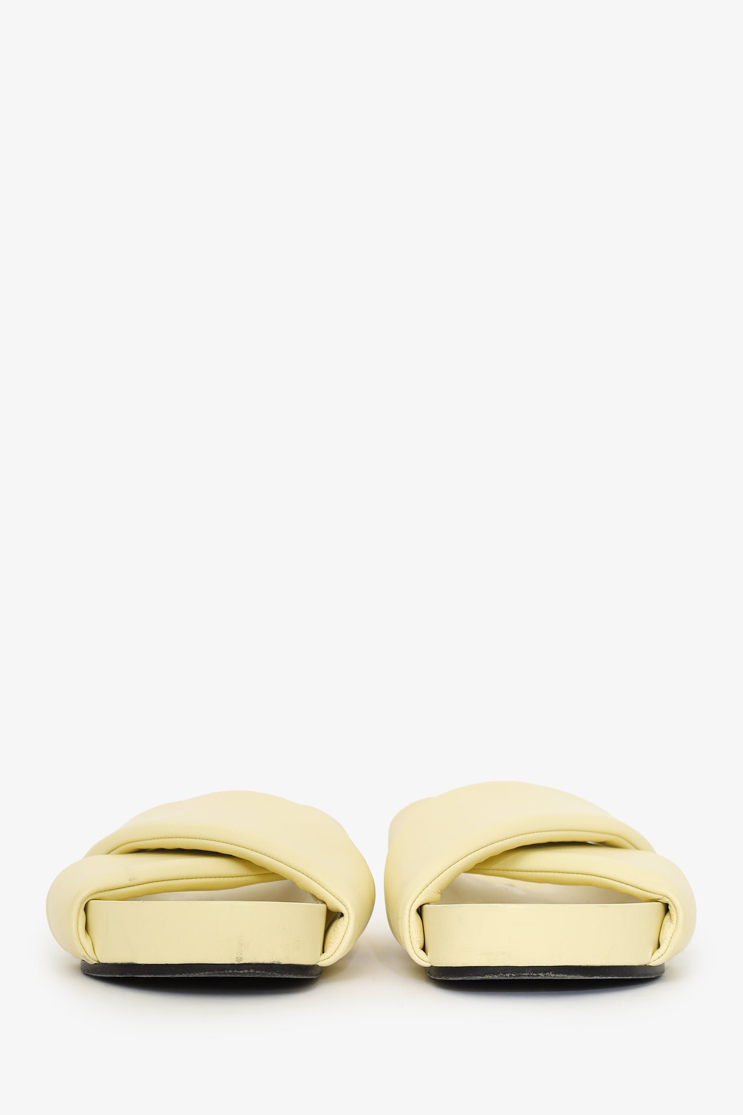Jil Sander Yellow Padded Leather Criss-cross Sandals Size 41 Mens