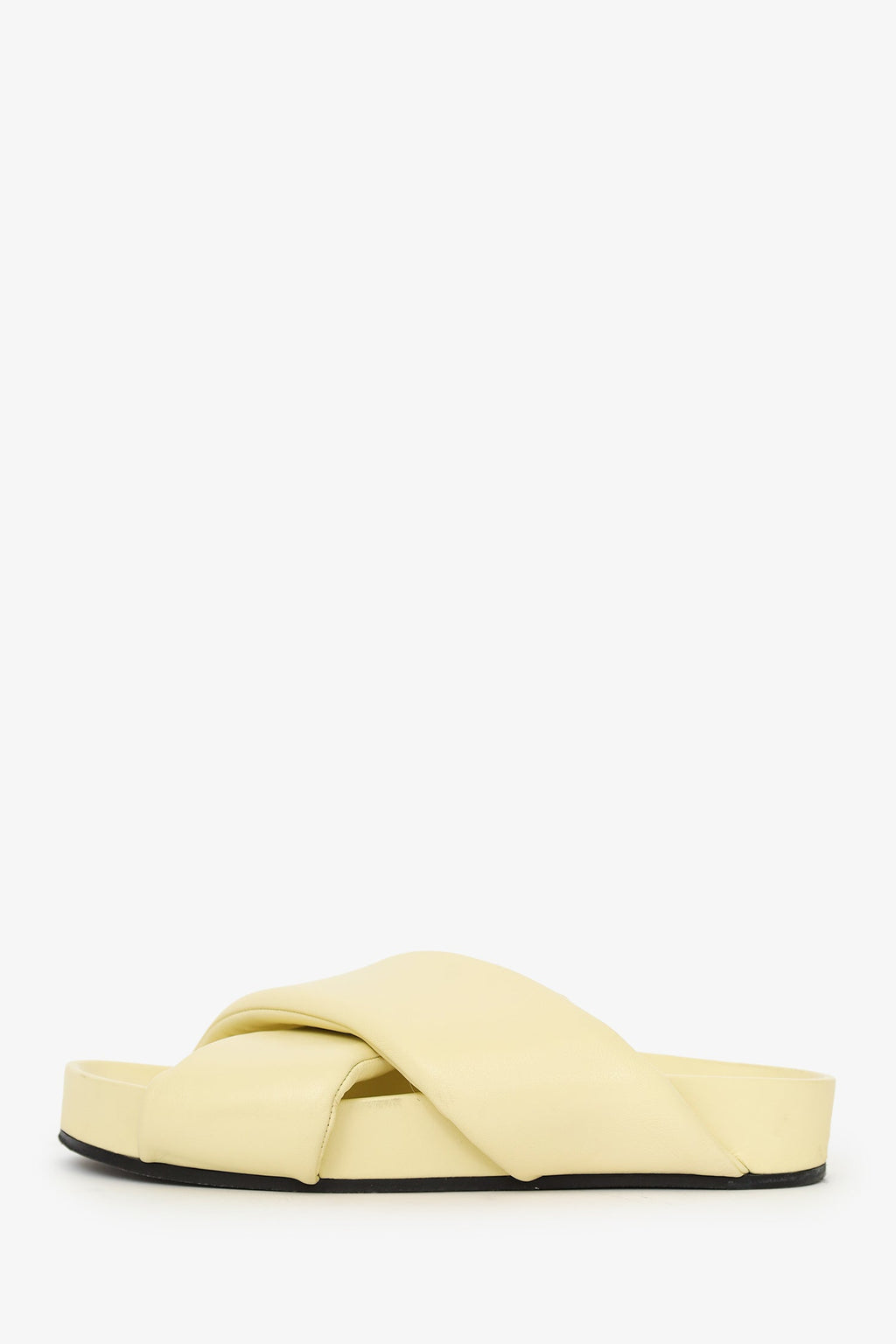 Jil Sander Yellow Padded Leather Criss-cross Sandals Size 41 Mens
