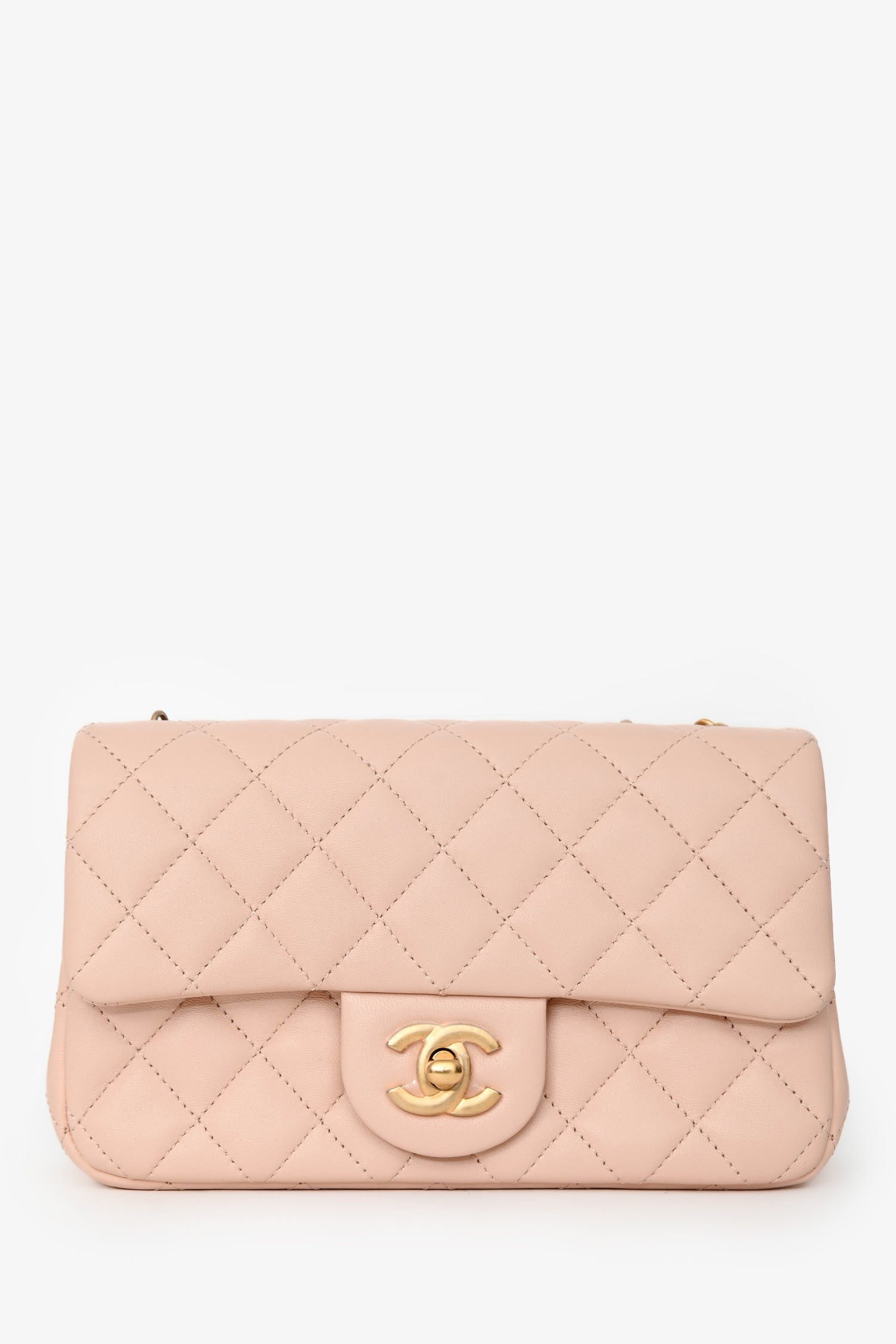 Pre-Loved Chanel™ Light Pink Lambskin Mini Camilla Flower Crush Flap Bag