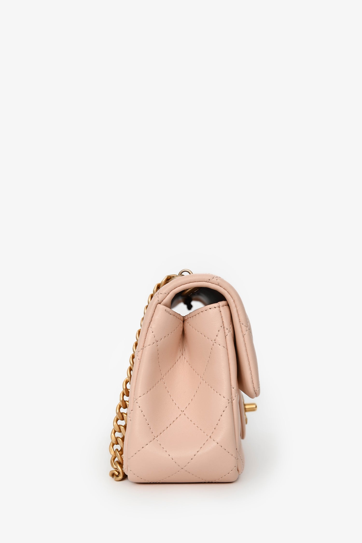 Pre-Loved Chanel™ Light Pink Lambskin Mini Camilla Flower Crush Flap Bag